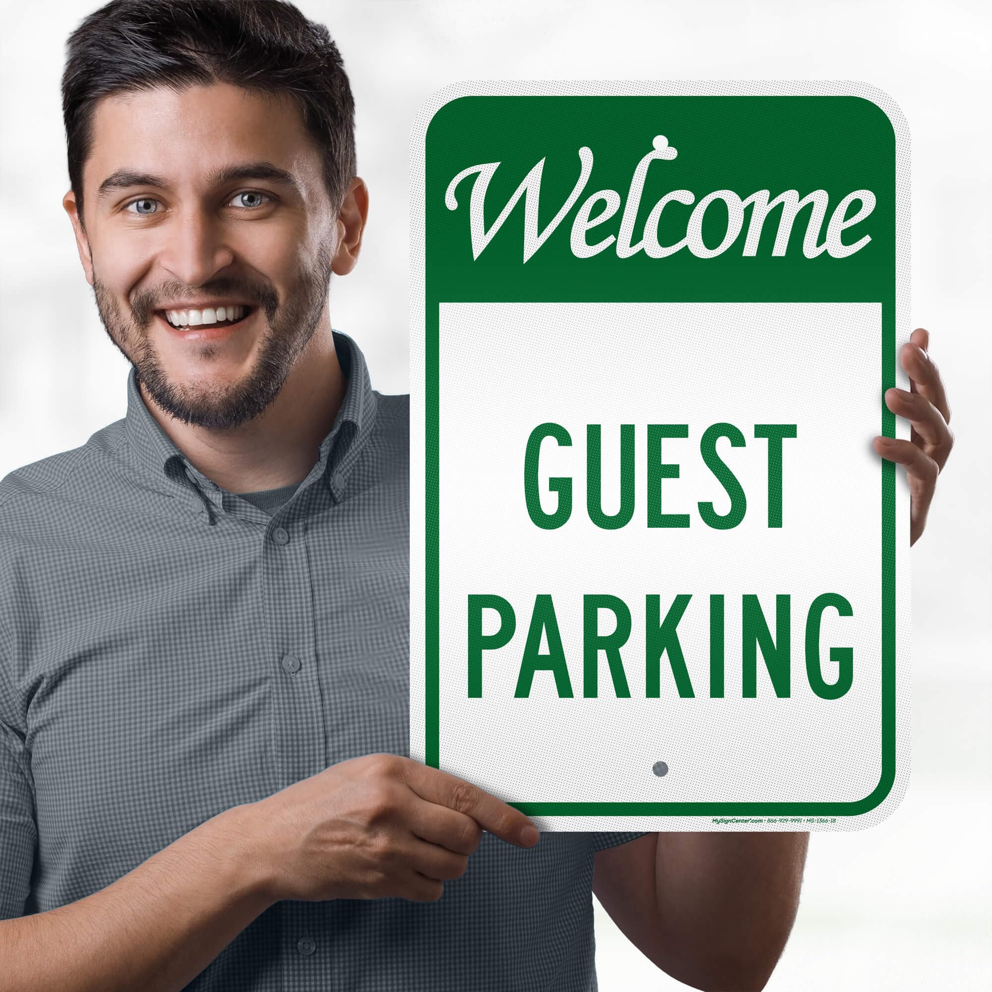 Guest Parking Sign, 12x18 Inches, 3M EGP Reflective, Rust Free .063 Aluminum, Fade Resistant, Made in USA by My Sign Center