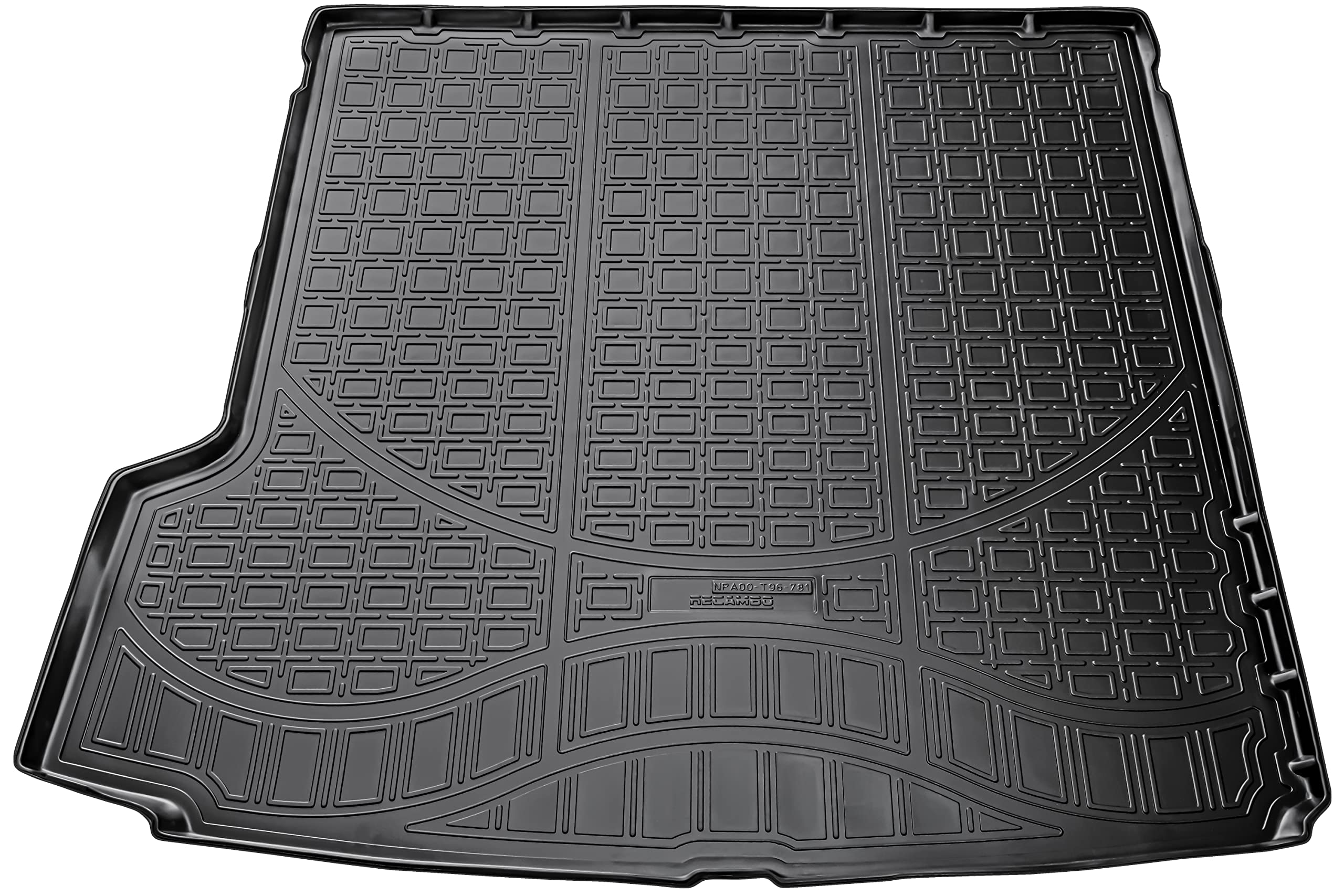 Recambo Kofferraumwanne Gummi Volvo XC90 II | ab 2015 | passgenau mit Rand | Passgenau per 3D-Scan | Tiefer Rand stoppt jedes Auslaufen sicher | TPE Gummi – flexibel, geruchsneutral & langlebig