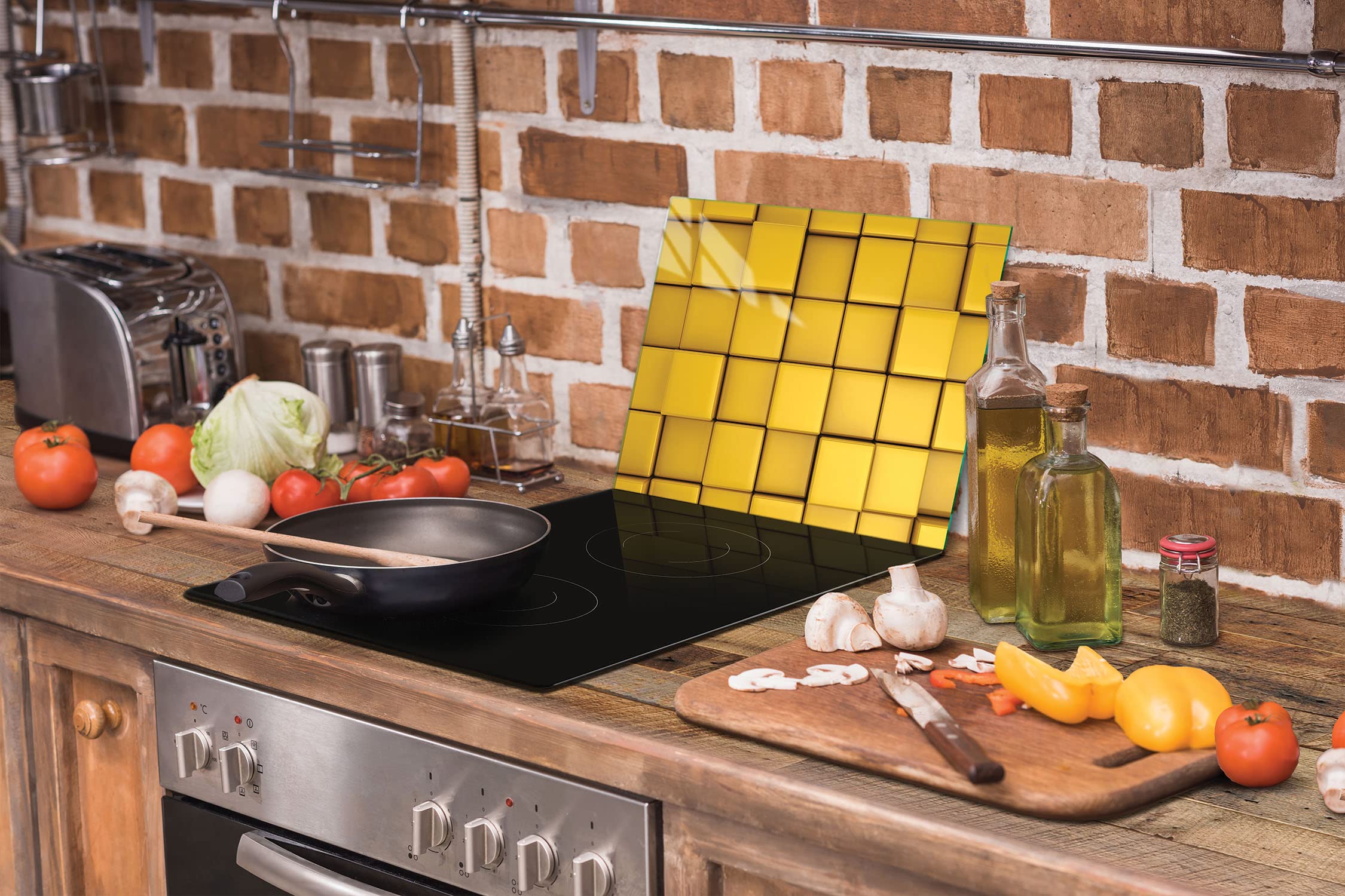 Couvercle Plaque De Cuisson En Verre Trempé 40x30 Cm – Protection, Planche à Découper Et Décoration Pour Cuisine