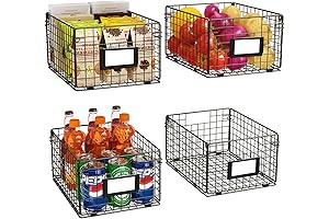 X-cosrack 4-Pack Wall-Mountable Collapsible Metal Storage Organizer