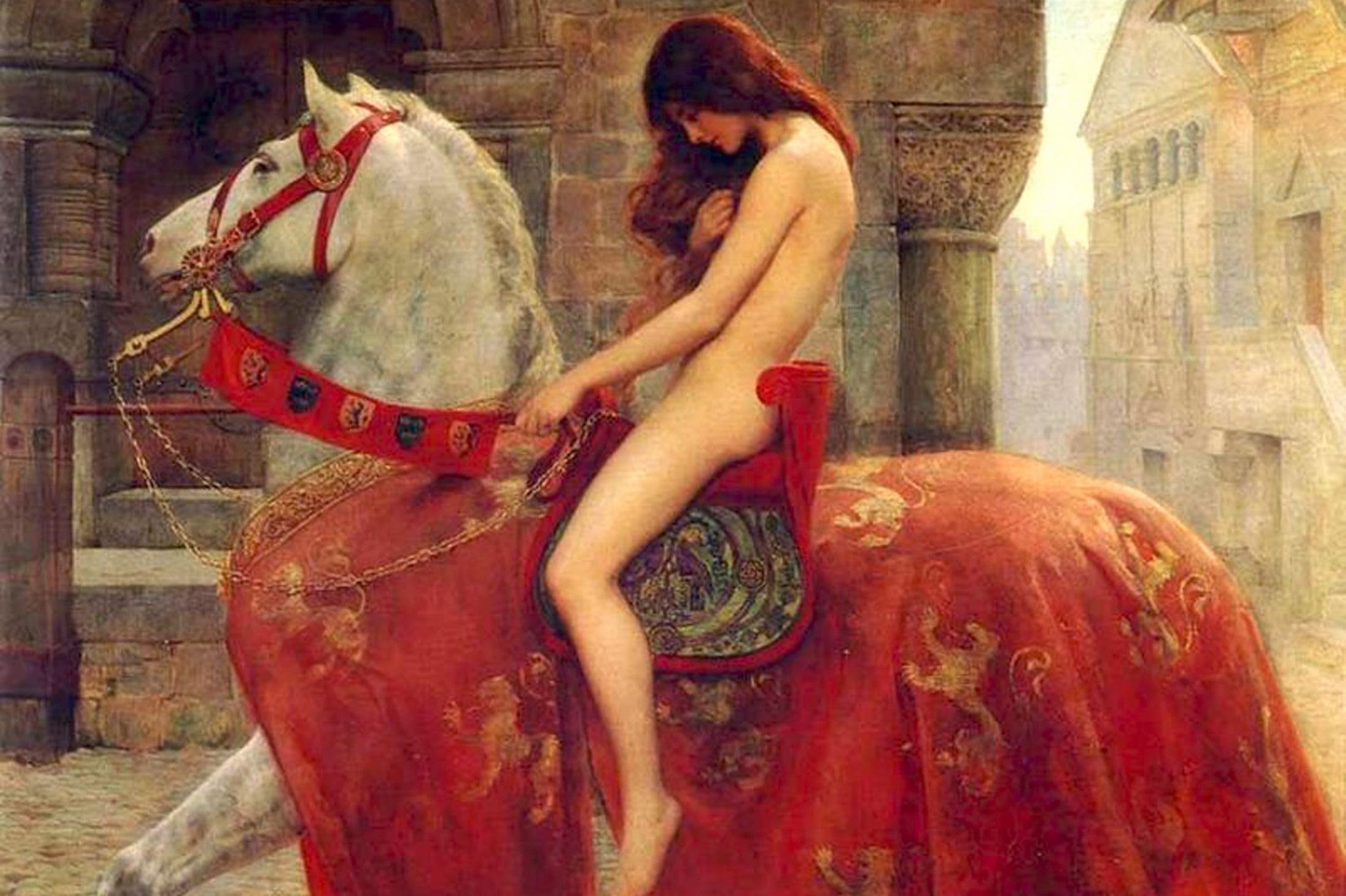 Max Stitch Multicolor Sweet Home Lady Godiva,The Woman On Horseback,14Ct Counted Cross Stitch Kit Embroidery Kits, 400287Stitch,82X58 Cm Egyptian Cotton Counted Cross Stitch Kits