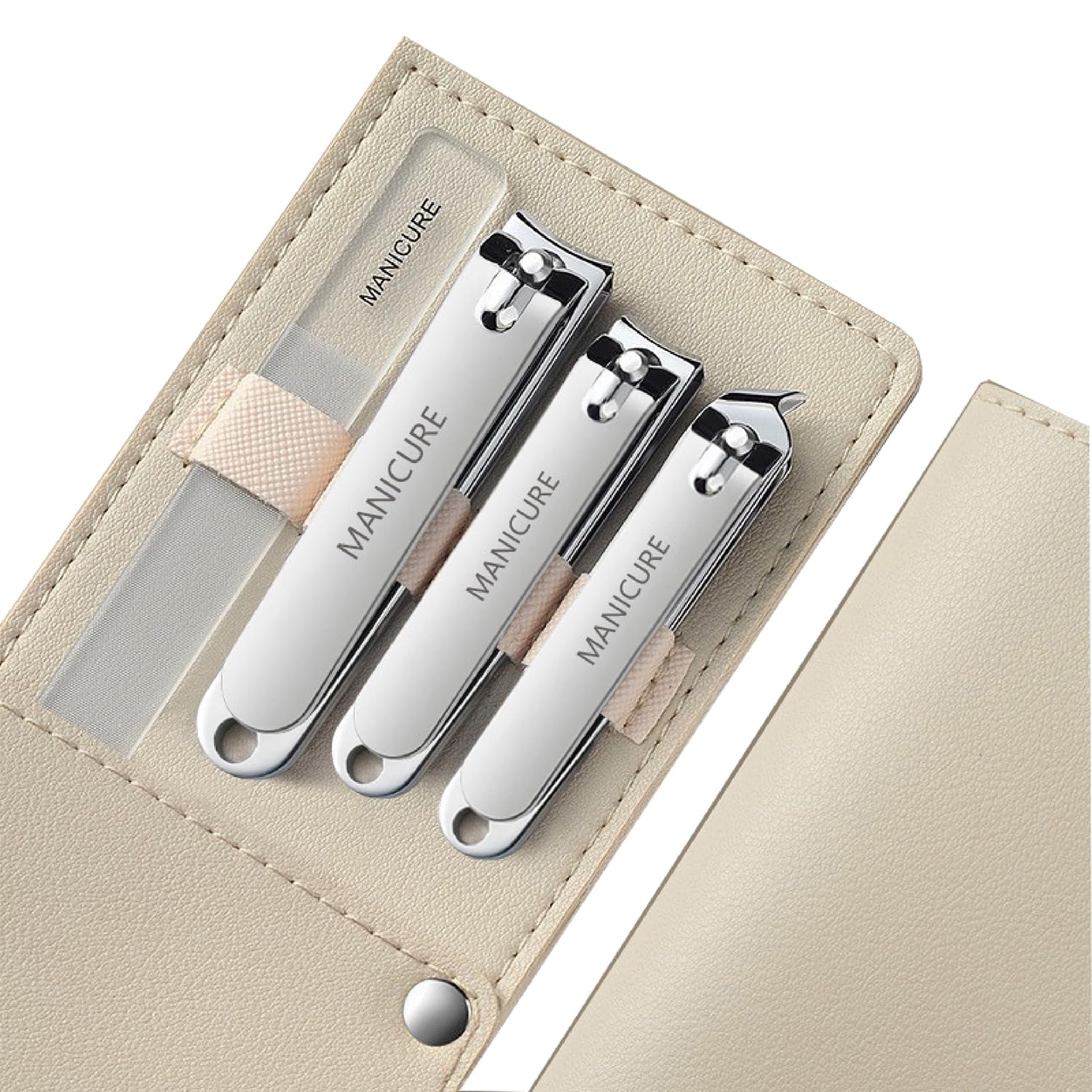 Premium 4 PCS Travel Nail Clippers Set High-Carbon Steel Double-Sharpened Blades for Thick Nails Stocking Stuffers Perfect Gift
