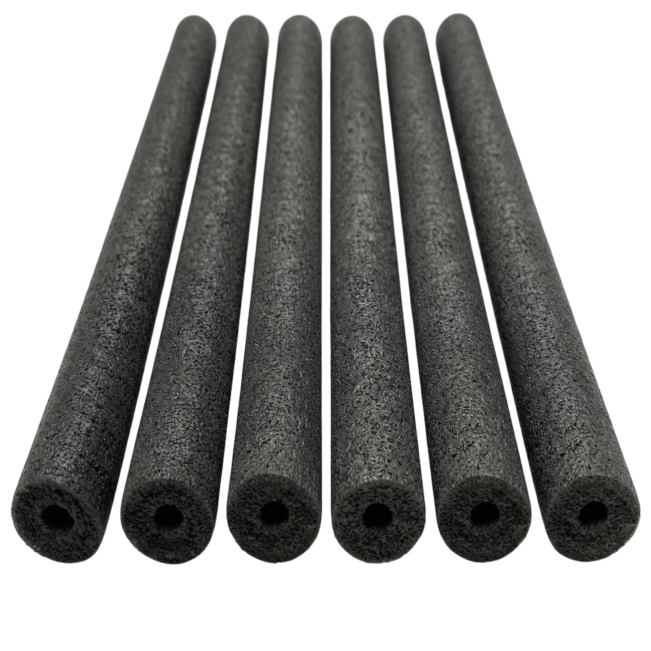 6 pezzi di noodles per piscina, galleggianti da piscina in schiuma di PE cava da 150 cm, antiscivolo e ammortizzanti, nero
