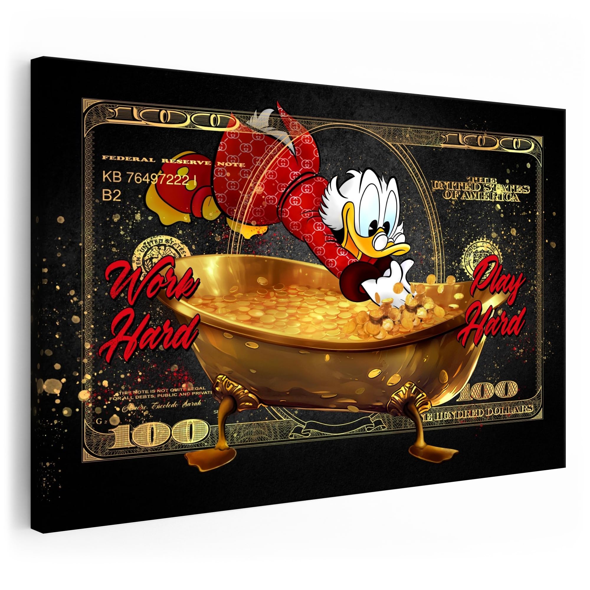 Artmazing | Dagobert Duck Wandbilder | Coole Wandbilder für Wohnzimmer | XXL Leinwandbilder | Buntes Poster für Wand