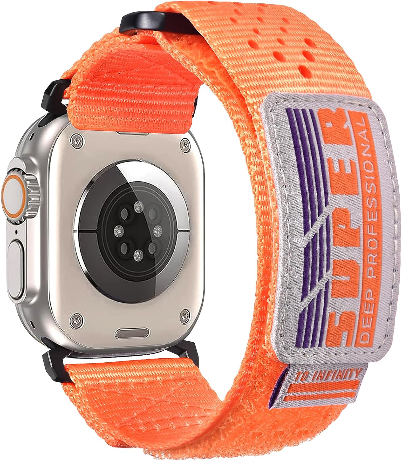 CAGOS Rugged Nylon Bands — Compatible with Apple Watch Band 49mm 45mm 44mm 42mm Men Women, Soft Breathable Woven Strap Sport Loop Wristbands for iWatch Bands Ultra 2/Ultra Series 9 8 7 6 5 4 3 2 1 SE (Orange)