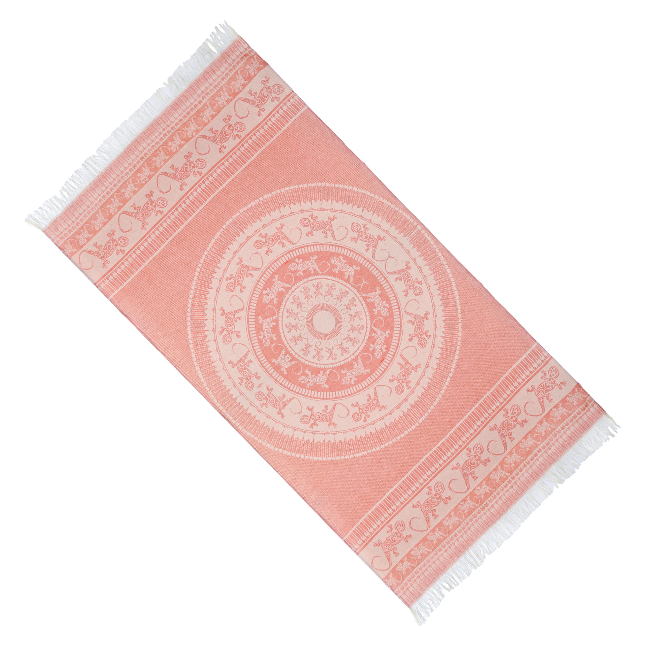 Etrexonline Pareo Playa Grande 100% Algodón, Toalla Playa Ligera, Suave y Gran Fouta Playa Ideal para Relajarse en la Playa, Piscina 90x170cm - Salamandra Rosa