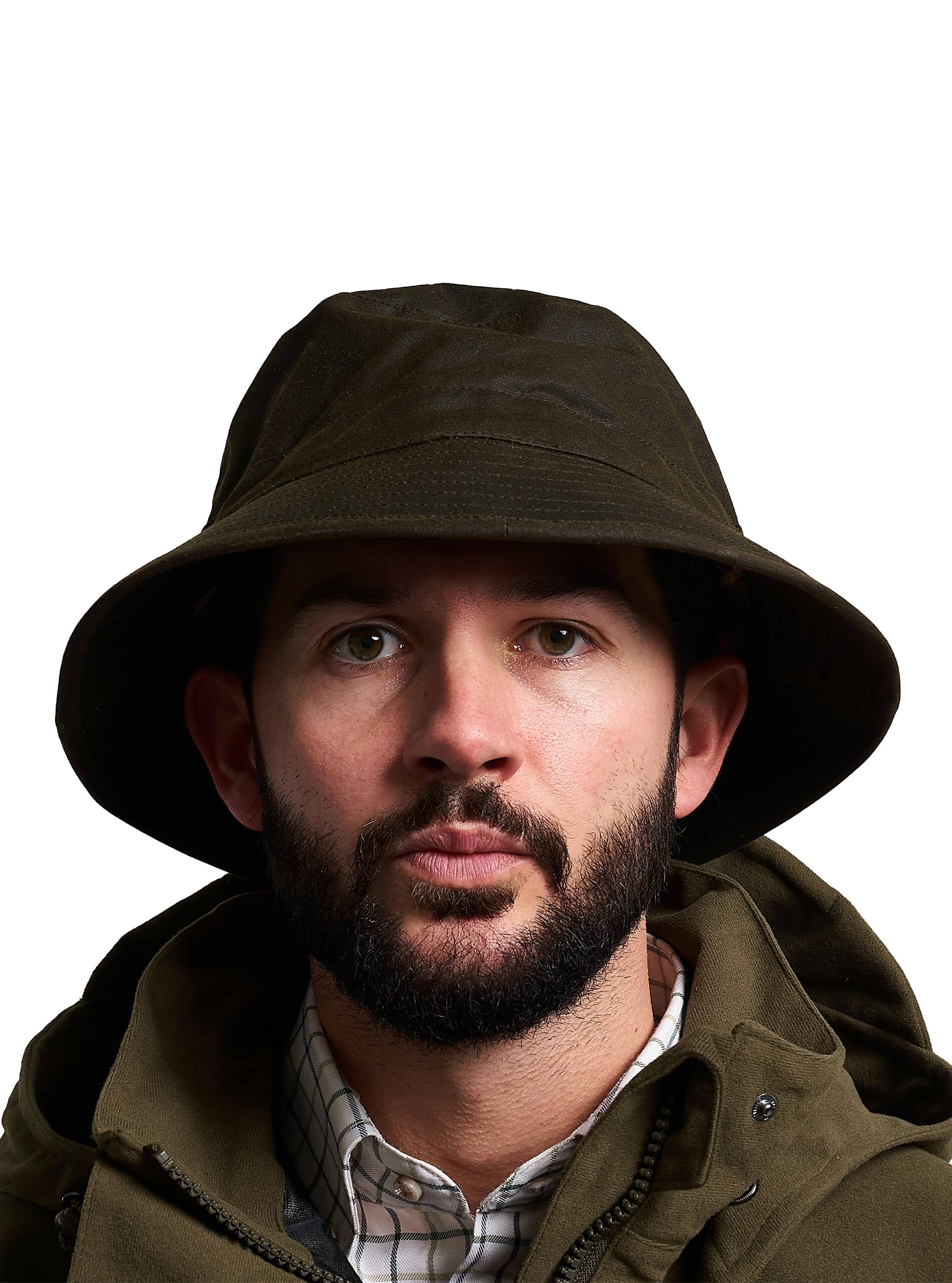 JACK PYKE Waxed Bucket Hat - Waterproof Cotton Sun Hats for Men & Women - Lightweight Summer Hat with Rigid Brim for Camping, Beach, Golf, Travelling - Green 58cm