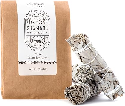 Shamans Market White Sage Mini Smudge Sticks-3 Pak