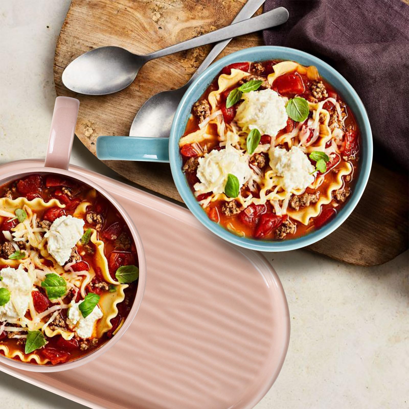 Artena Solid Soup And Sandwich Plate Combo 16 Oz Soup Desertcart