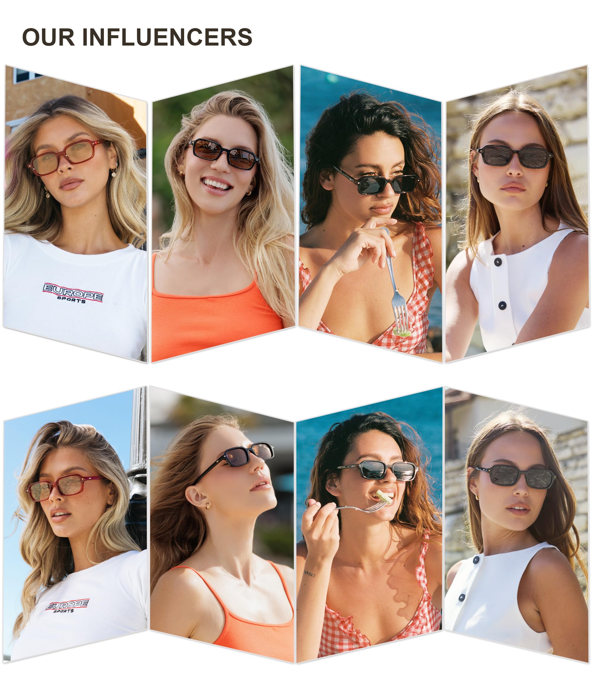 SOJOS Gafas de sol rectangulares polarizadas retro para hombre y mujer, vintage, de moda, shmal, cuadradas, con protección UV400, SJ2610