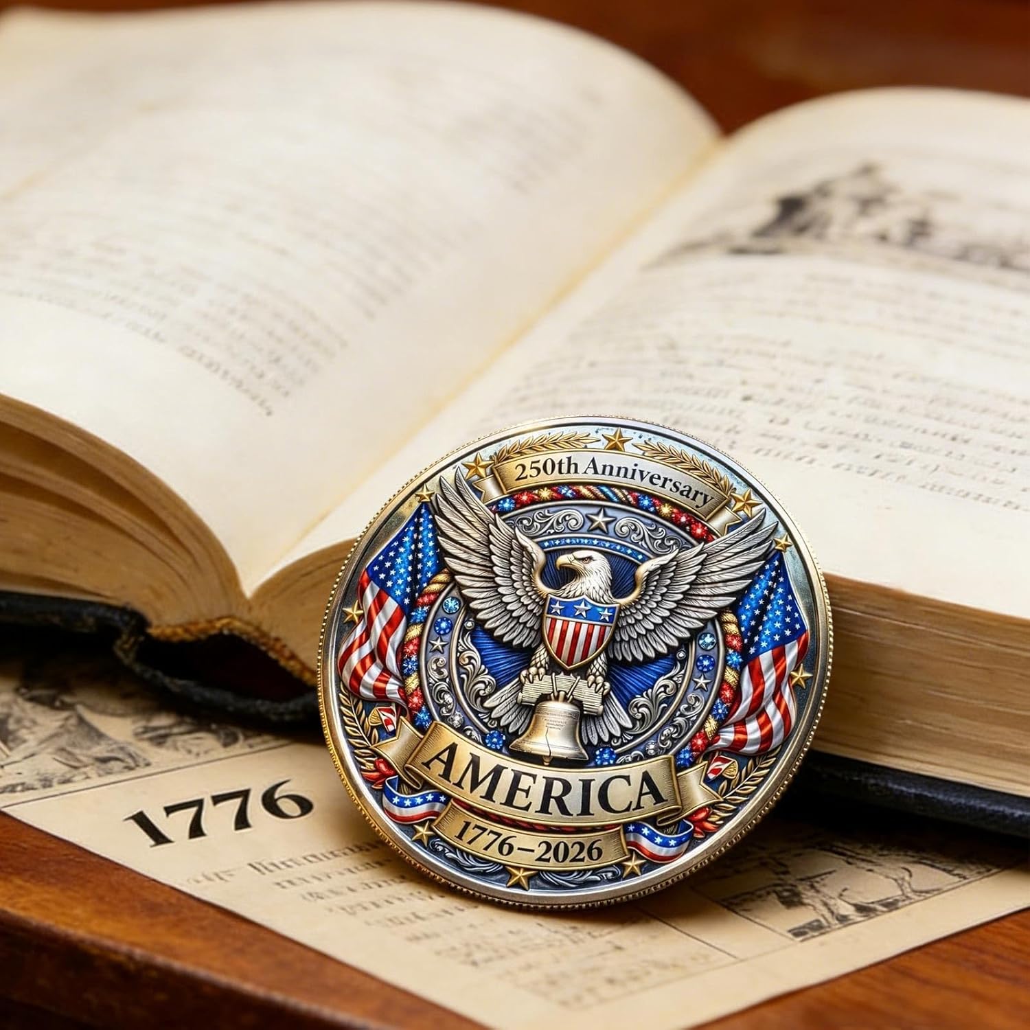 America 250th Anniversary Collectible Coin 1776–2026 – Liberty Eagle Patriotic Keepsake Gift