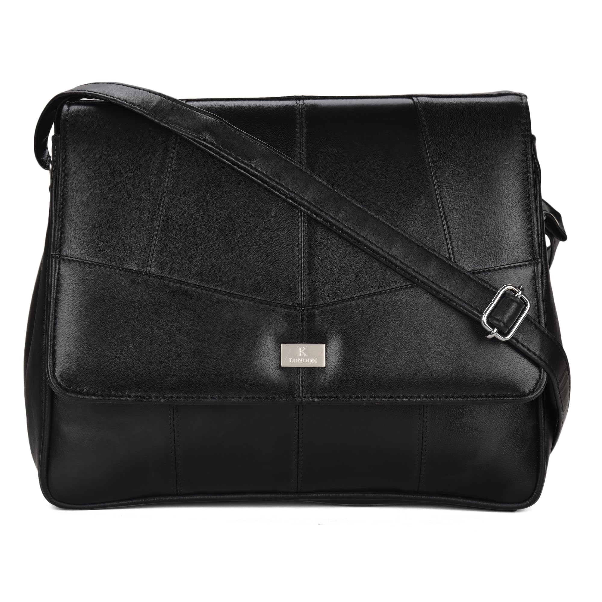 K London Triple Zipped Section Handbag, Ladies Leather Cross Body Shoulder Bag With 6 Pockets And Single Adjustable Strap - Designer Handbags (Ql975K, Womens Black) (B0B3TMZNK8) Amazon Price History, Amazon Price Tracker