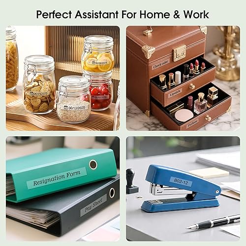 Miniatura 5 de Paquete de 2 cintas para etiquetadoras TZe-131 de 0.472 in 0.47 laminadas transparentes, compatibles con Brother P Touch TZe-131 Negro sobre cinta