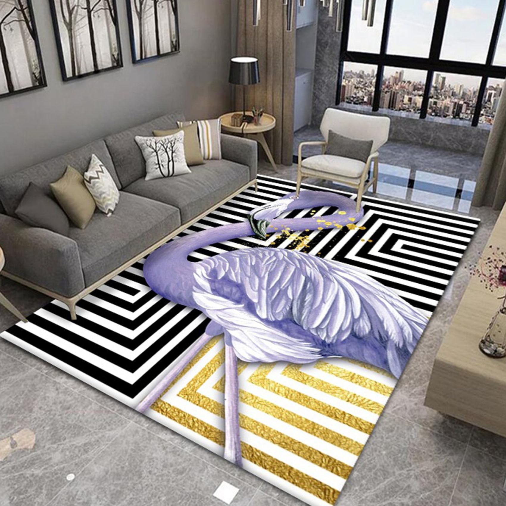 Tapis de salon doux pour chambre à coucher et cuisine tapis lavable à poils courts 100x160