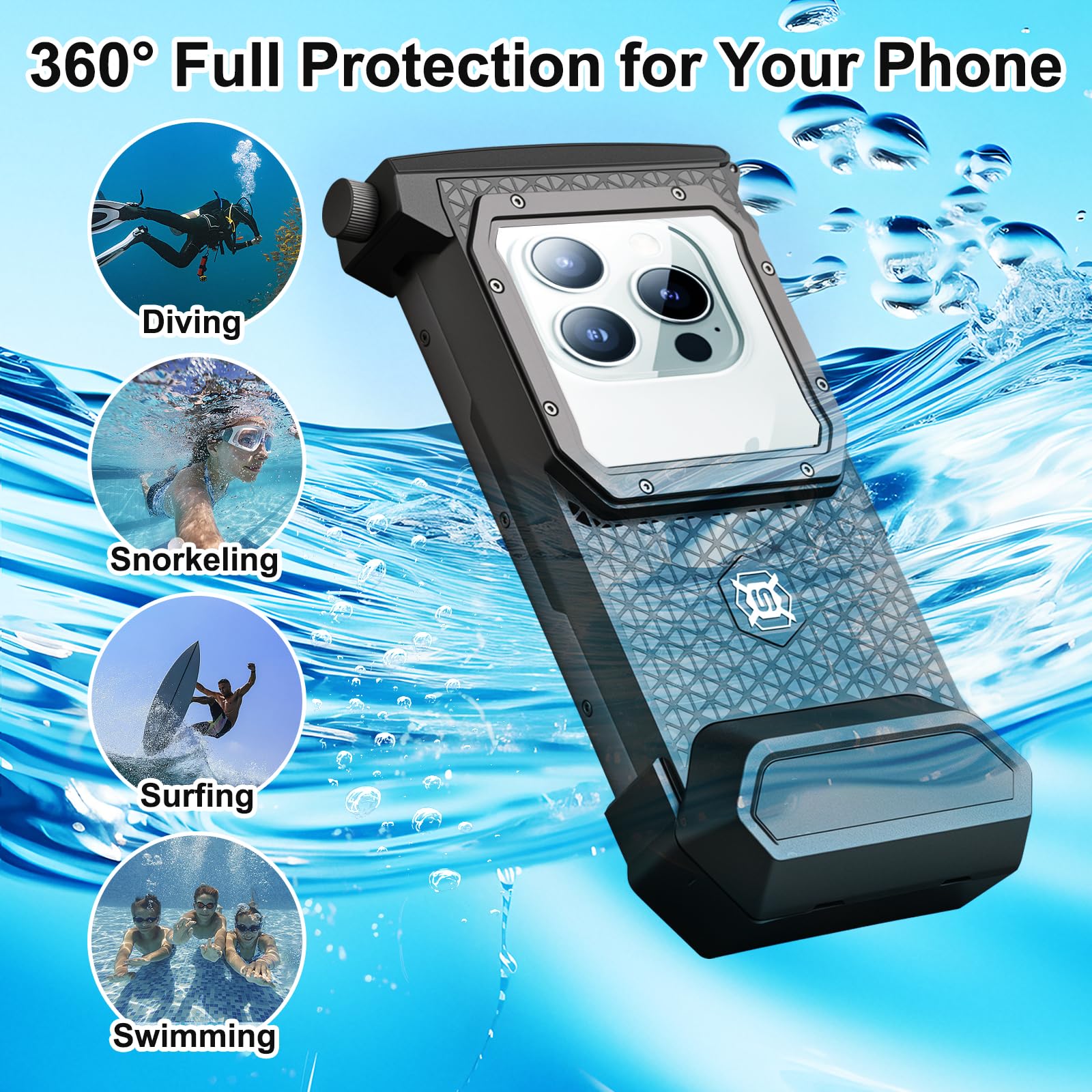 Custodia Impermeabile Smartphone IPX8 Porta Custodia Cellulare Impermeabile Universale Custodia Subacquea Sacchetto per iPhone 17 Pro 17 Air 16e 14 15 16 Pro 14 15 16 17 Pro Max Samsung S25 S24 Ultra