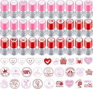 Yexiya 30 Pcs Self Inking Teacher Stamps, Grading & Motivational Feedback Stamps for Homework, Classroom & Teacher Supplies(Sweet Style)
