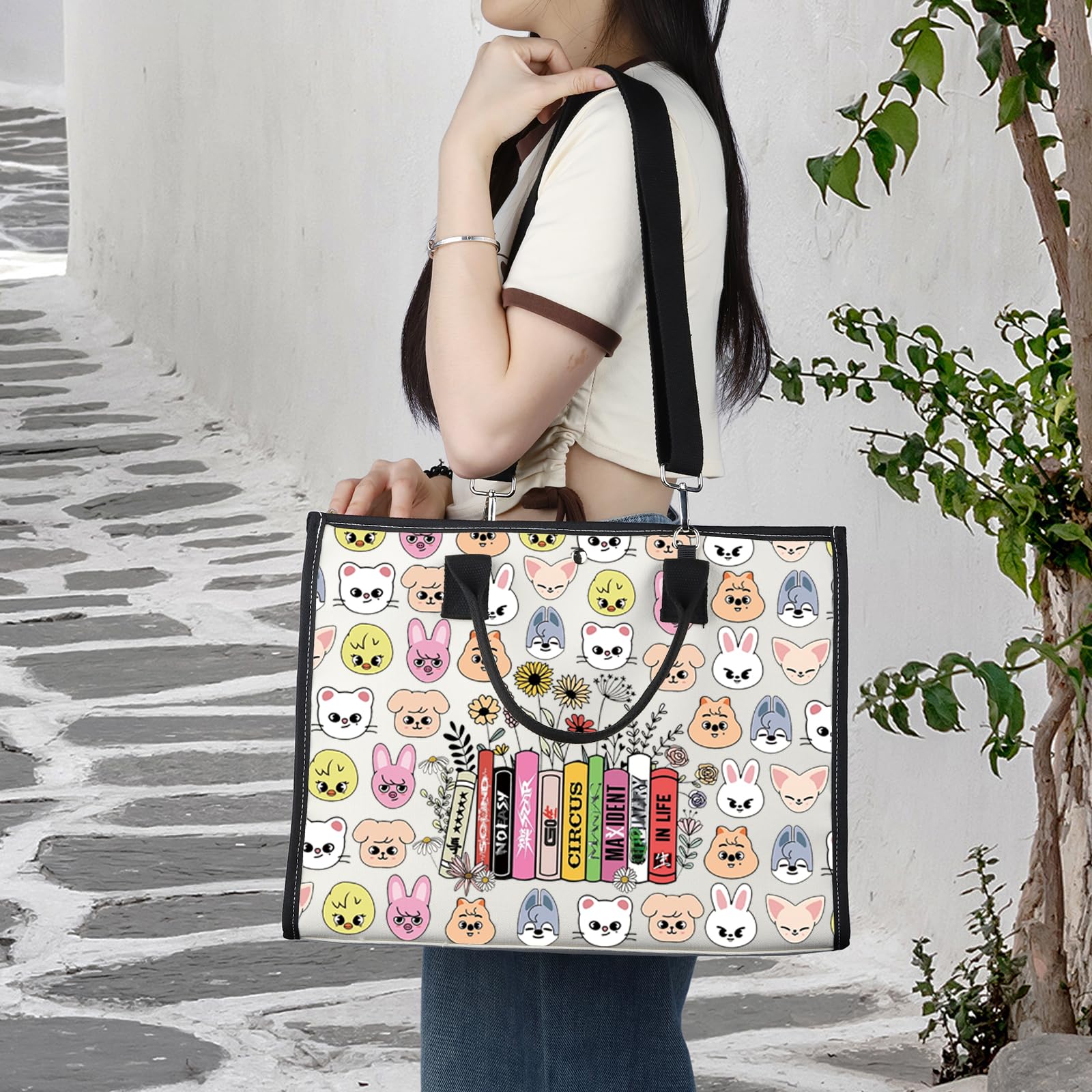 LEVLO SKZOO Cosmetic Make Up Bag SKZ K-POP Fans Gift SKZOO Cartoon Member Zipper Pouch Bag SKZ Merchandise for K-POP Fans, SKZ Life Bag - Image 3
