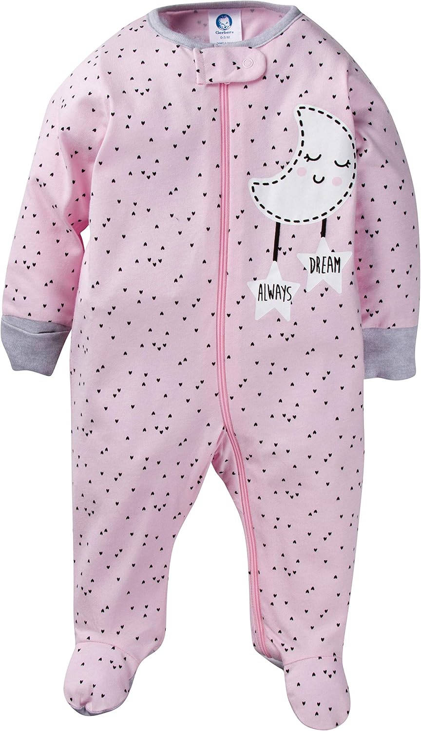 Gerber Baby Girls' 8-pack Short Sleeve Onesies and 4-Pack Sleep 'N Play Clothing Bundle, Cloud, 3-6M