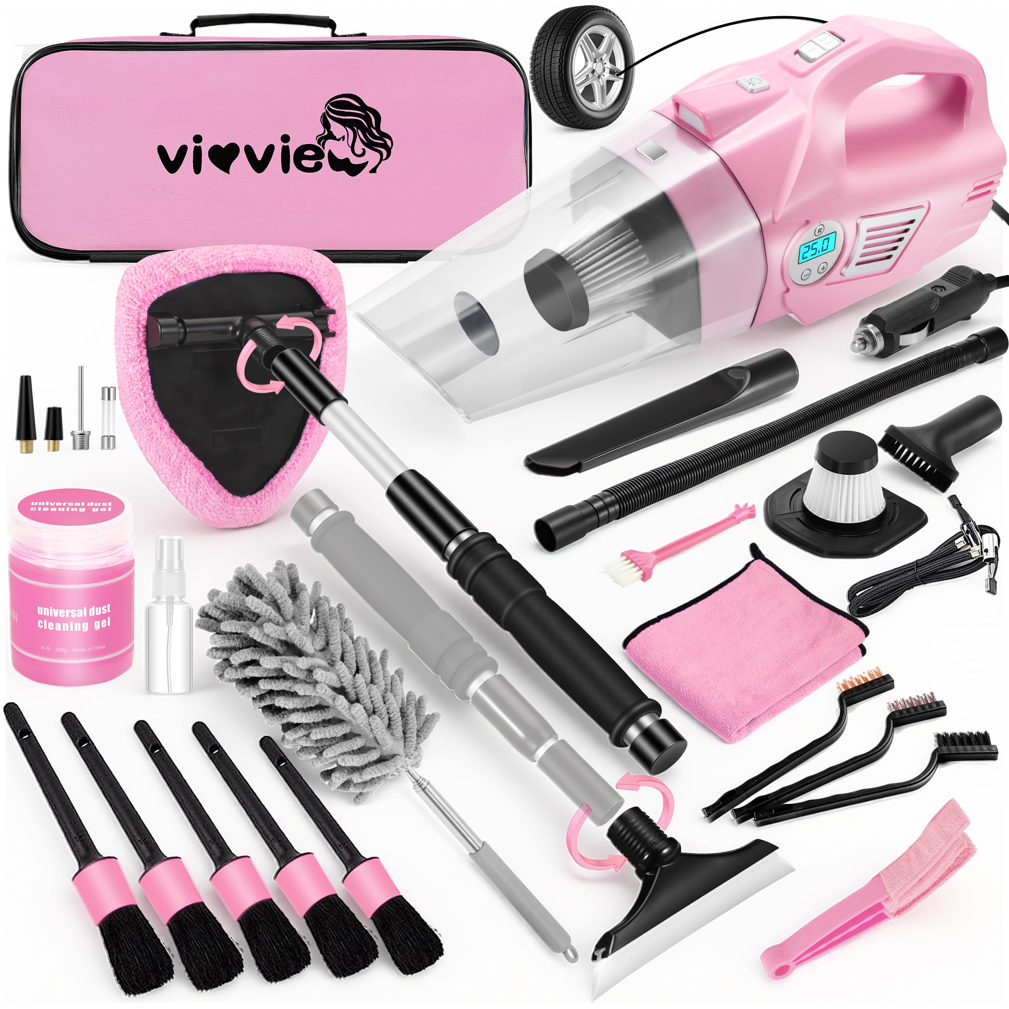 vioview Pink Car Cleaning Kit