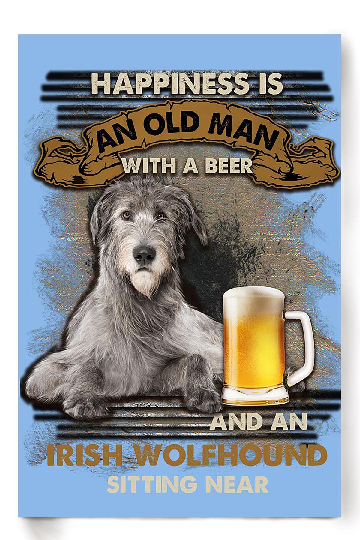 Irish Wolfhound - Plaque En Métal Vintage De 10,2 X 45,7 Cm, Décoration