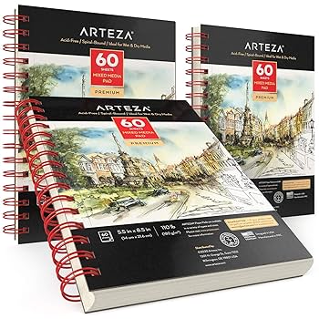 Amazon.com: ARTEZA Mixed Media Sketchbook, 5.5 x 8.5 Inches