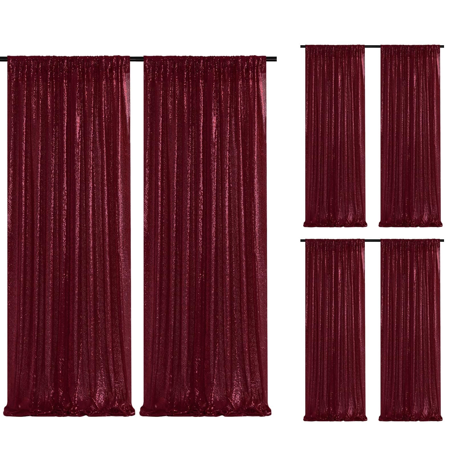2 Pieces Gold Sequin Backdrop Curtain Panels Stage 2FTx8FT Party Wedding Background Drapes — view 29
