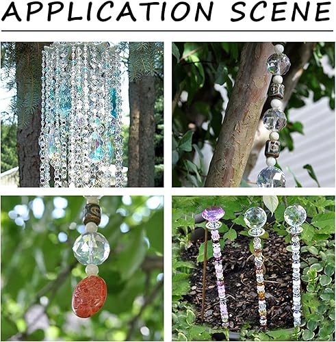 Miniatura 5 de 300 cuentas de cristal Rondelle de 0.236 pulgadas para la fabricación de joyas, cuentas redondas facetadas de color rojo rosa y verde para hacer