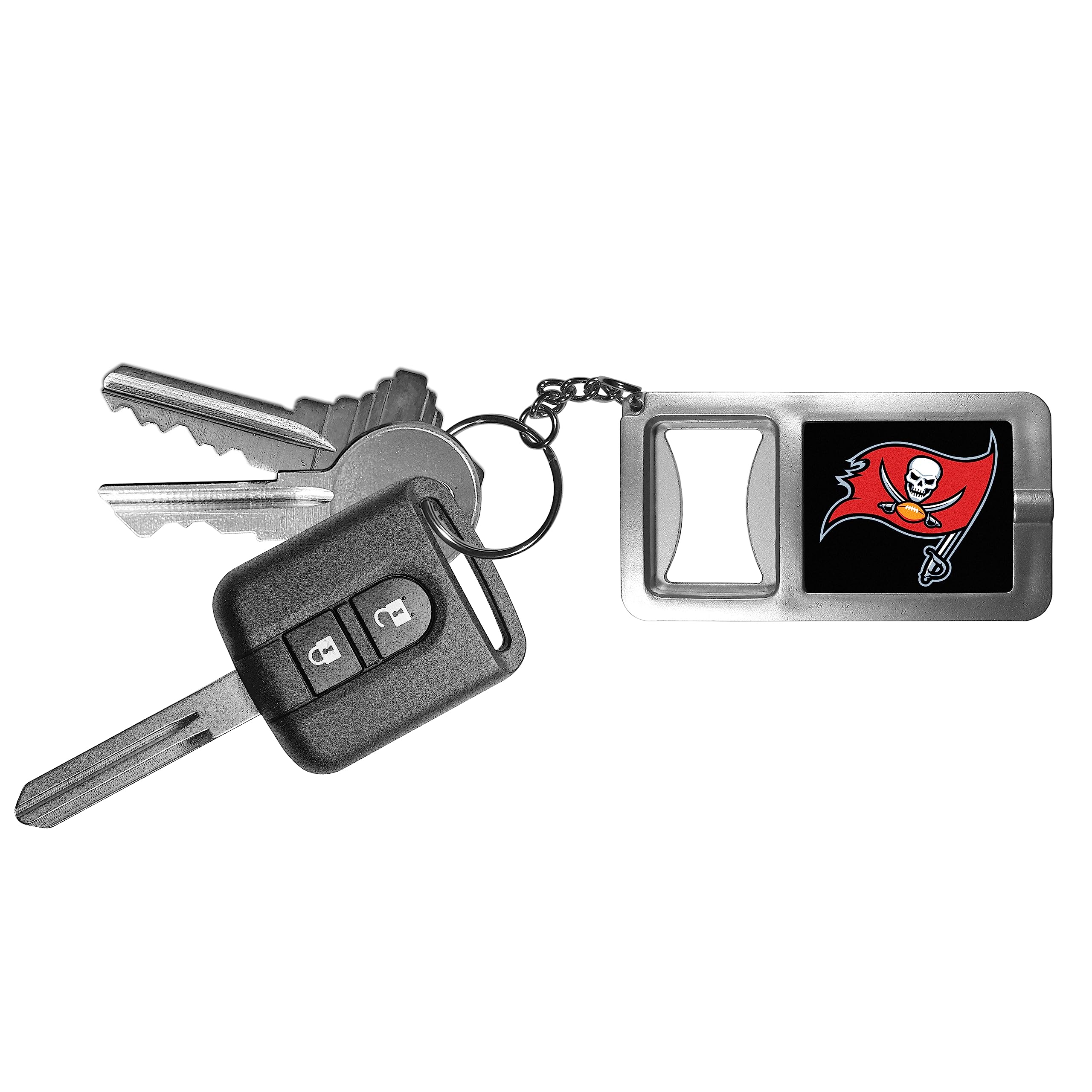 Siskiyou Sports NFL Fan Shop Tampa Bay Buccaneers Flashlight Key Chain with Bottle Opener One Size Black - Image 3