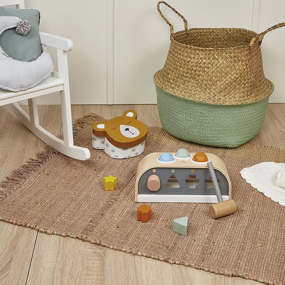 Janod - Tap Tap Sweet Cocoon - 3 In 1 Wooden Toy, Tap Tap, Embedding and Shape Box - Fsc Certified Early Learning Game - from 1 Year Old, J04409