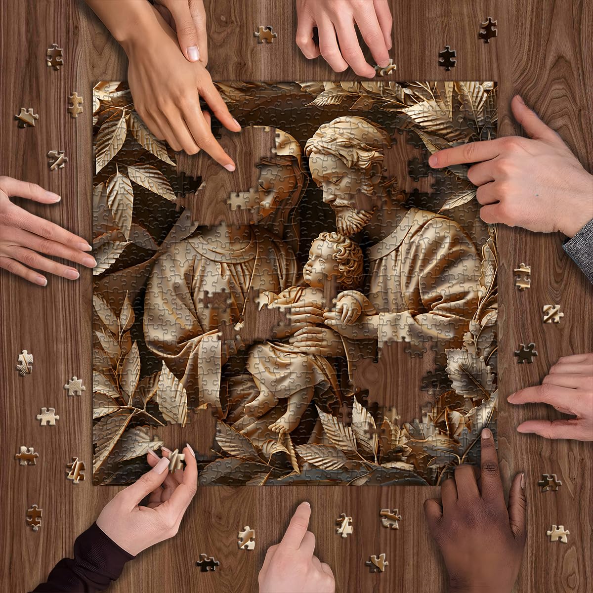 PICKFORU Nativity Scene Puzzles for Adults 1000 Pieces, Christian Jesus Puzzle Christmas Nativity, Unique Religious Jigsaw Puzzles Art,Hard Impossible Challenging Puzzles - Image 6