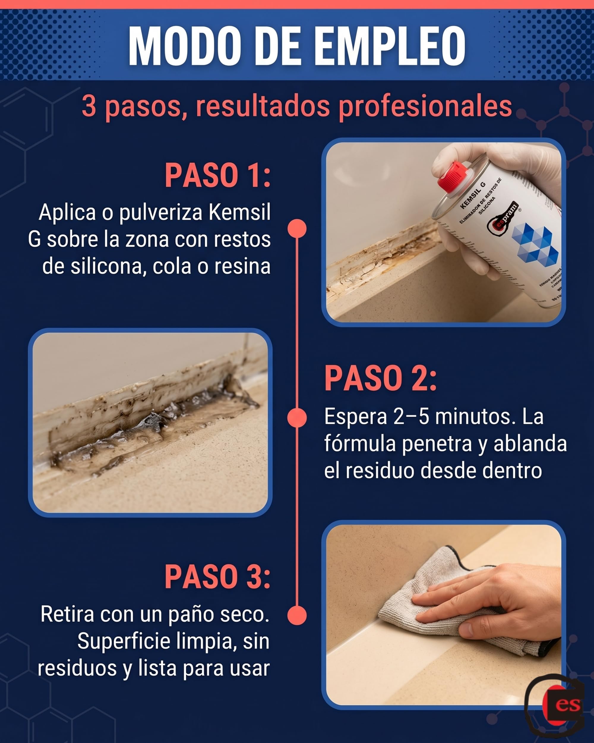 Kemsil G | Eliminador Profesional de Silicona, Adhesivos y Resinas | No Daña Plásticos ni Pinturas | 1 Litro