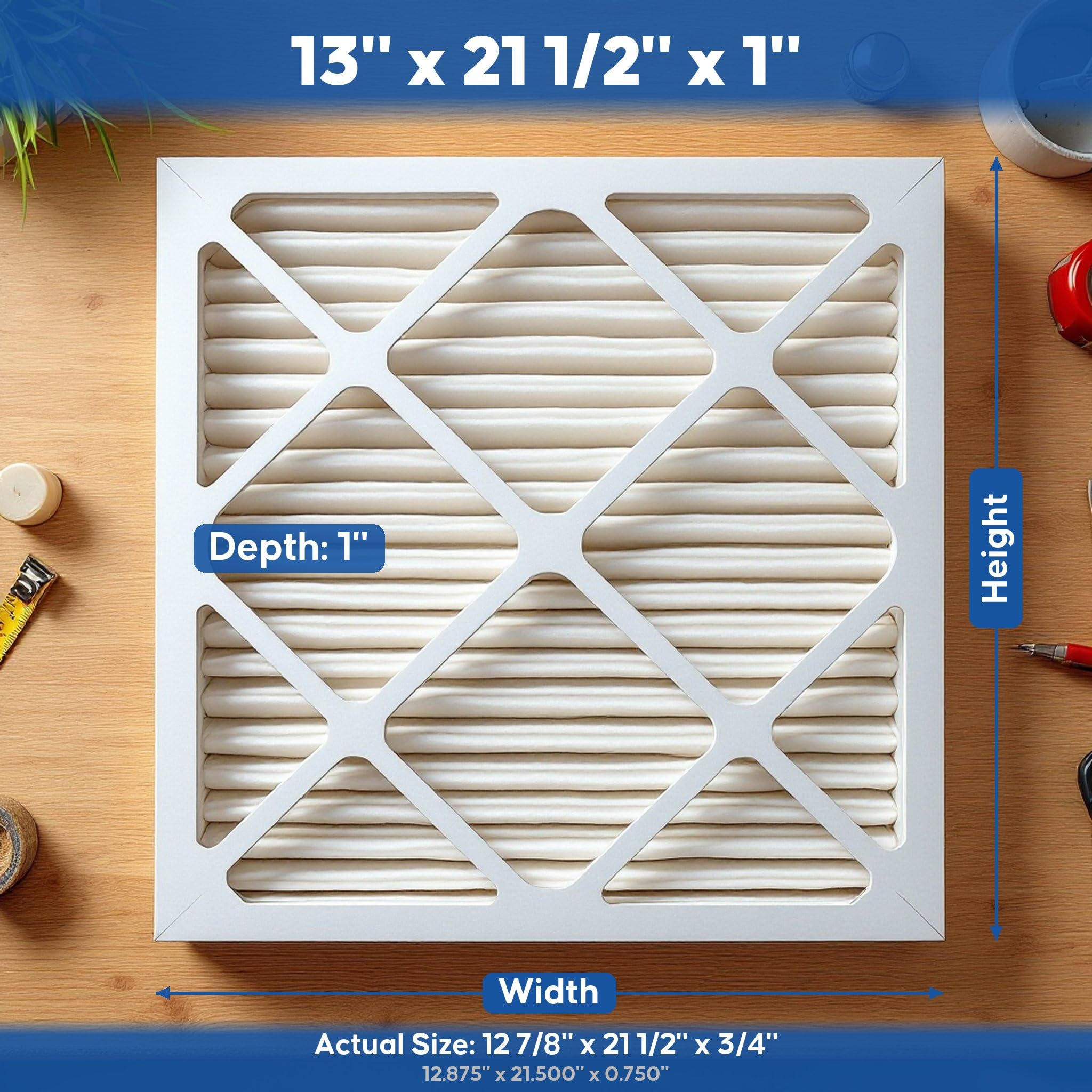 Aerostar 13x21 1/2x1 MERV 8 High Efficiency Pleated Air Filter, 12