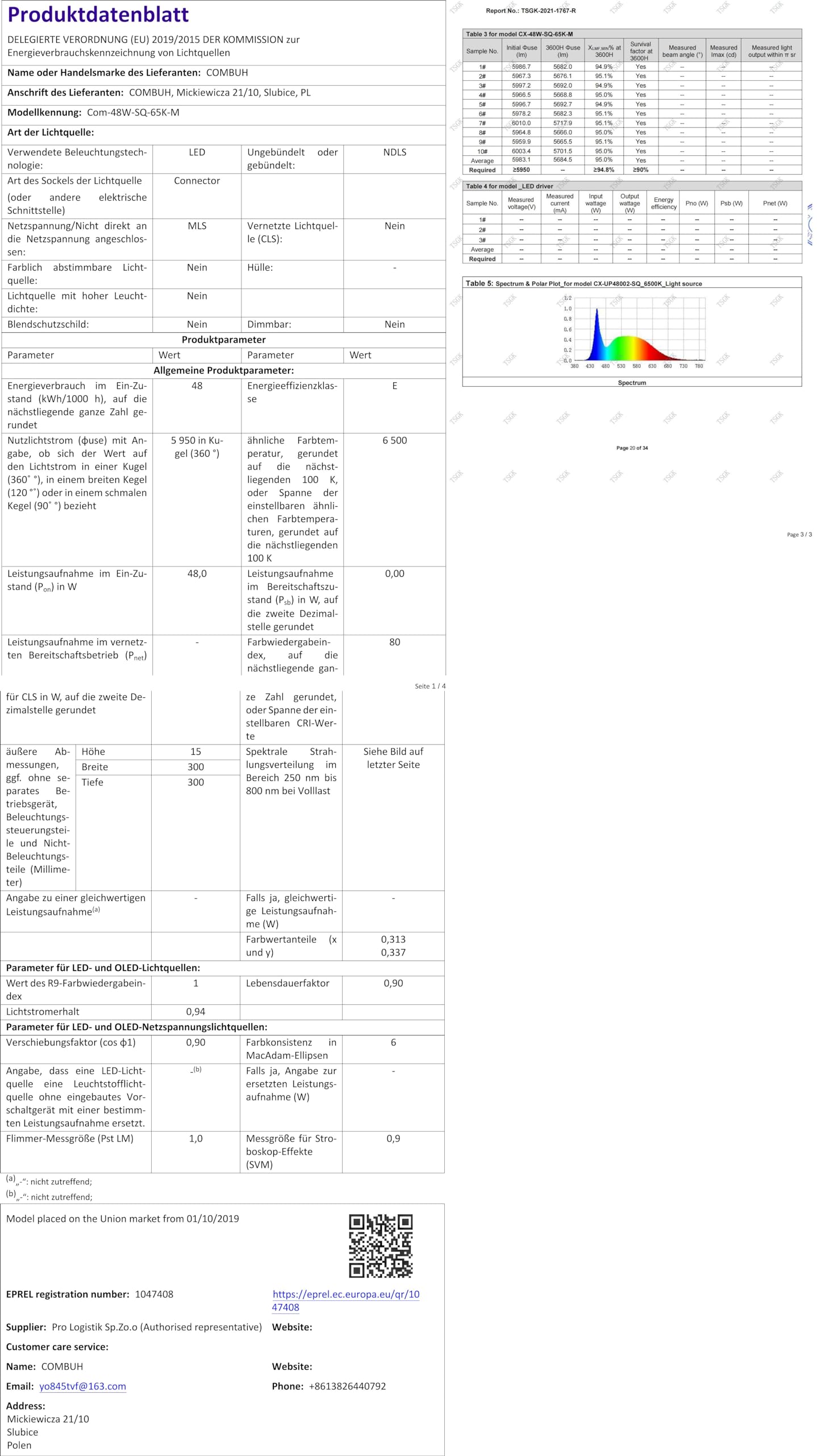 Plafoniera LED 48W 4320lm 3000K – Lampada Quadrata Soffitto Per Bagno, Soggiorno, Ufficio, Bianco Caldo