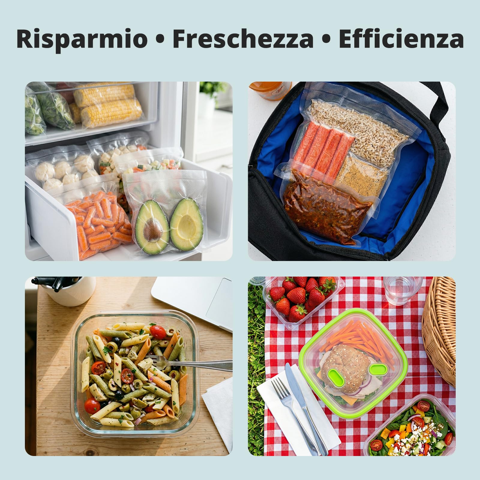 AIRMSEN Macchina Sottovuoto 6-in-1 Completamente Automatica con Funzione di Gonfiaggio, Aspirazione Profonda Automatica ad una Mano, Taglierina Integrata e Vano Tubo, Verde Menta