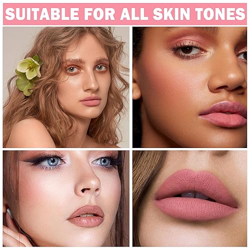 Miniatura 6 de Lápiz labial mate en forma de corazón, de terciopelo en forma de corazón, tinte de labios nude, tinte de labios de larga duración, copa