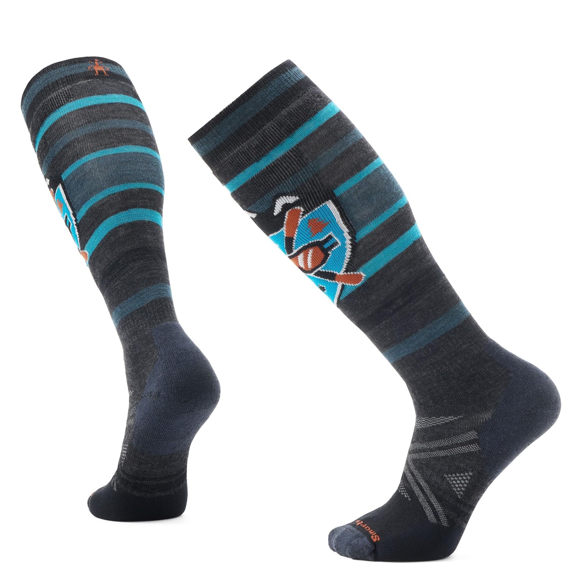 Smartwool Mens Ski Full Cushion Alpine Edge Over The Calf Socks Charcoal Large