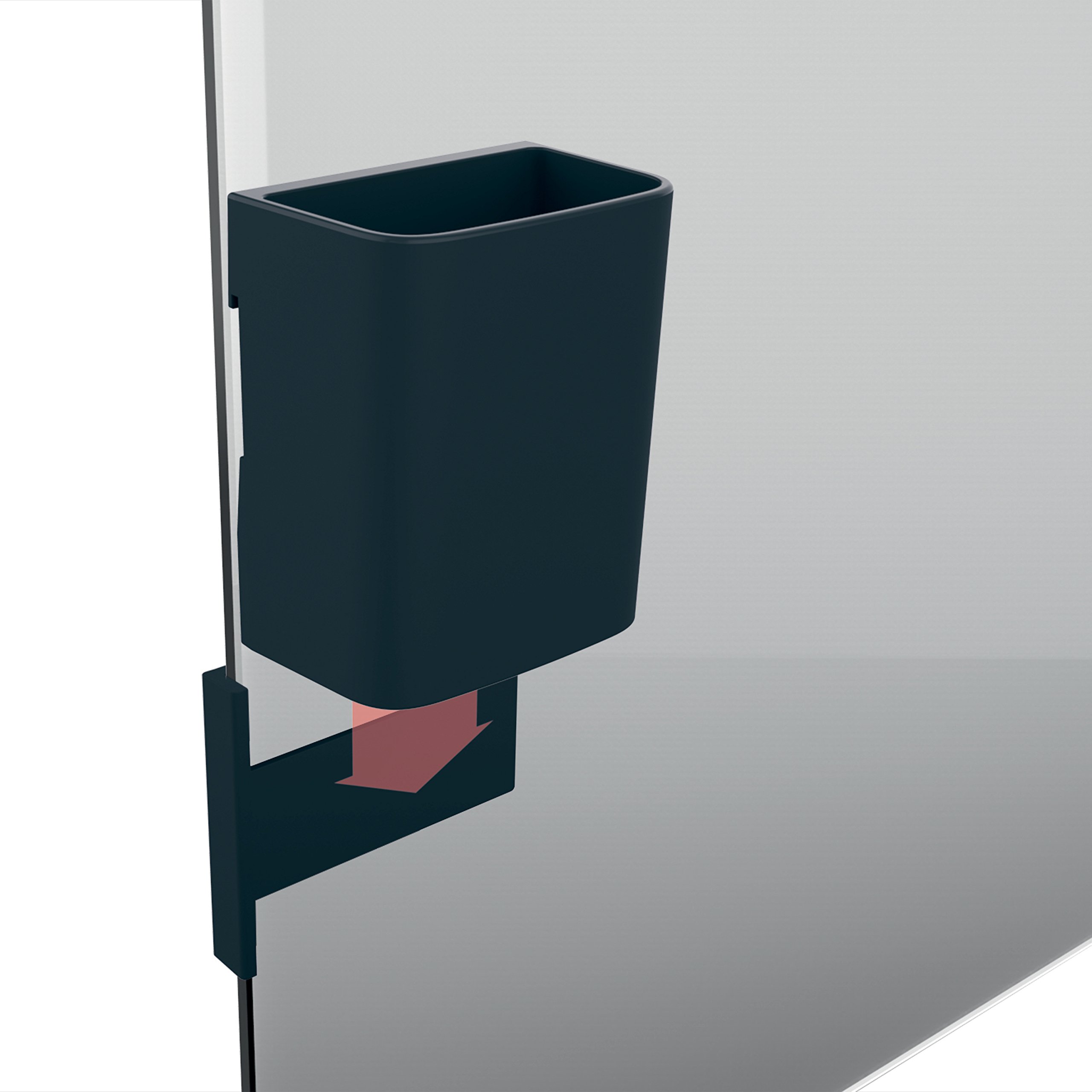 SIGEL GL801 petit pot à crayons pour tableaux magnétiques en verre, 7,5 x 9,4 cm, anthracite