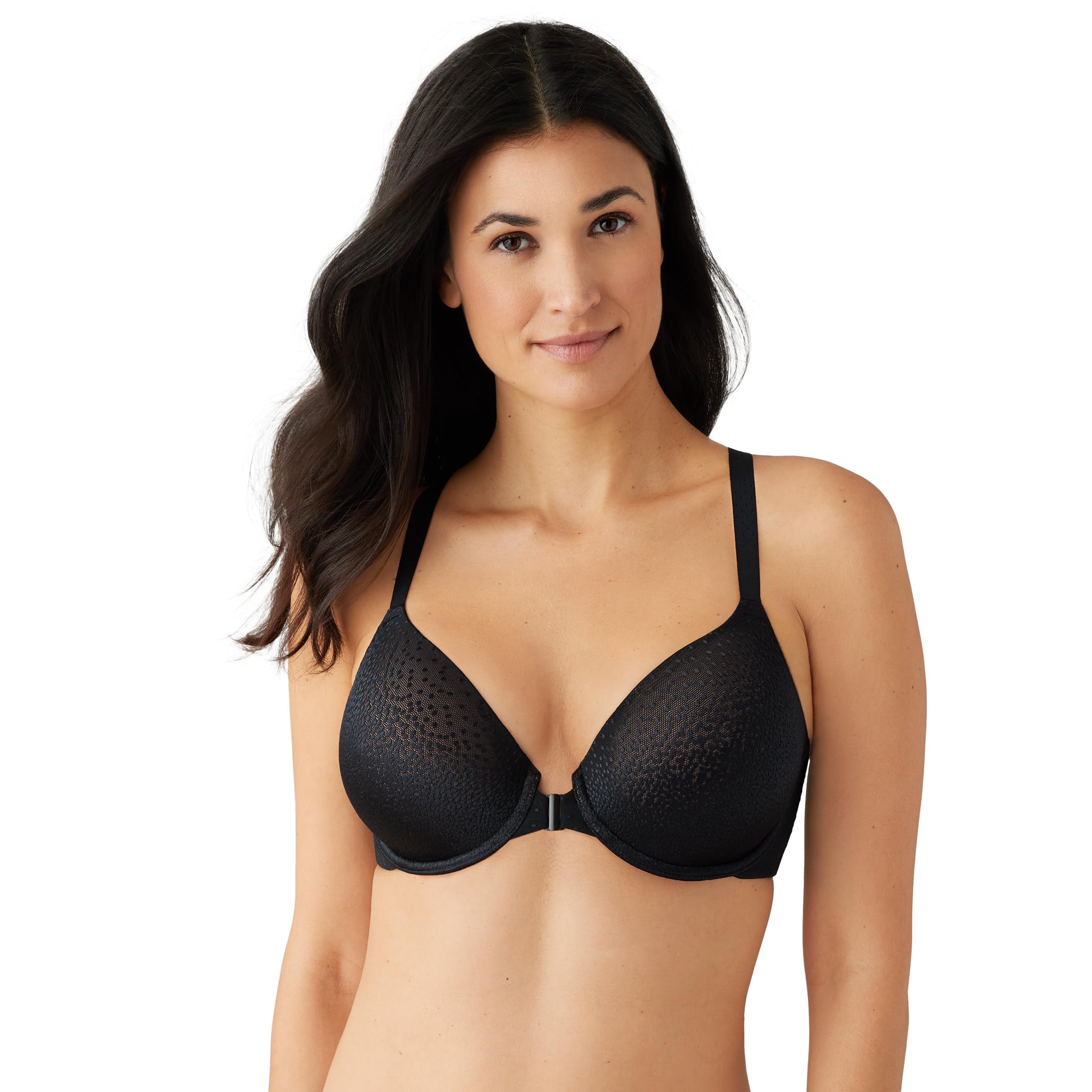 Wacoal Back Appeal Underwire Front Fastener Bra, Black, Size 34F, Women