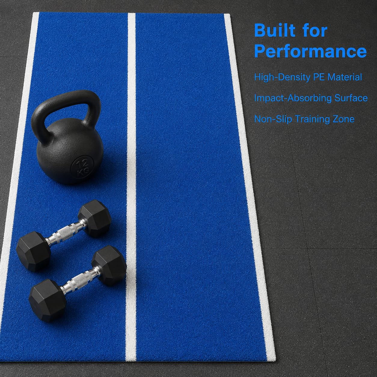 Indoor Trainingsfläche mit Kunstrasenstruktur Gedruckten Messlinien Und Strapazierfähigem Rückenmaterial für Sportbereich für Fitnessstudio Übungsraum Schulsport Kindertraining 120cm