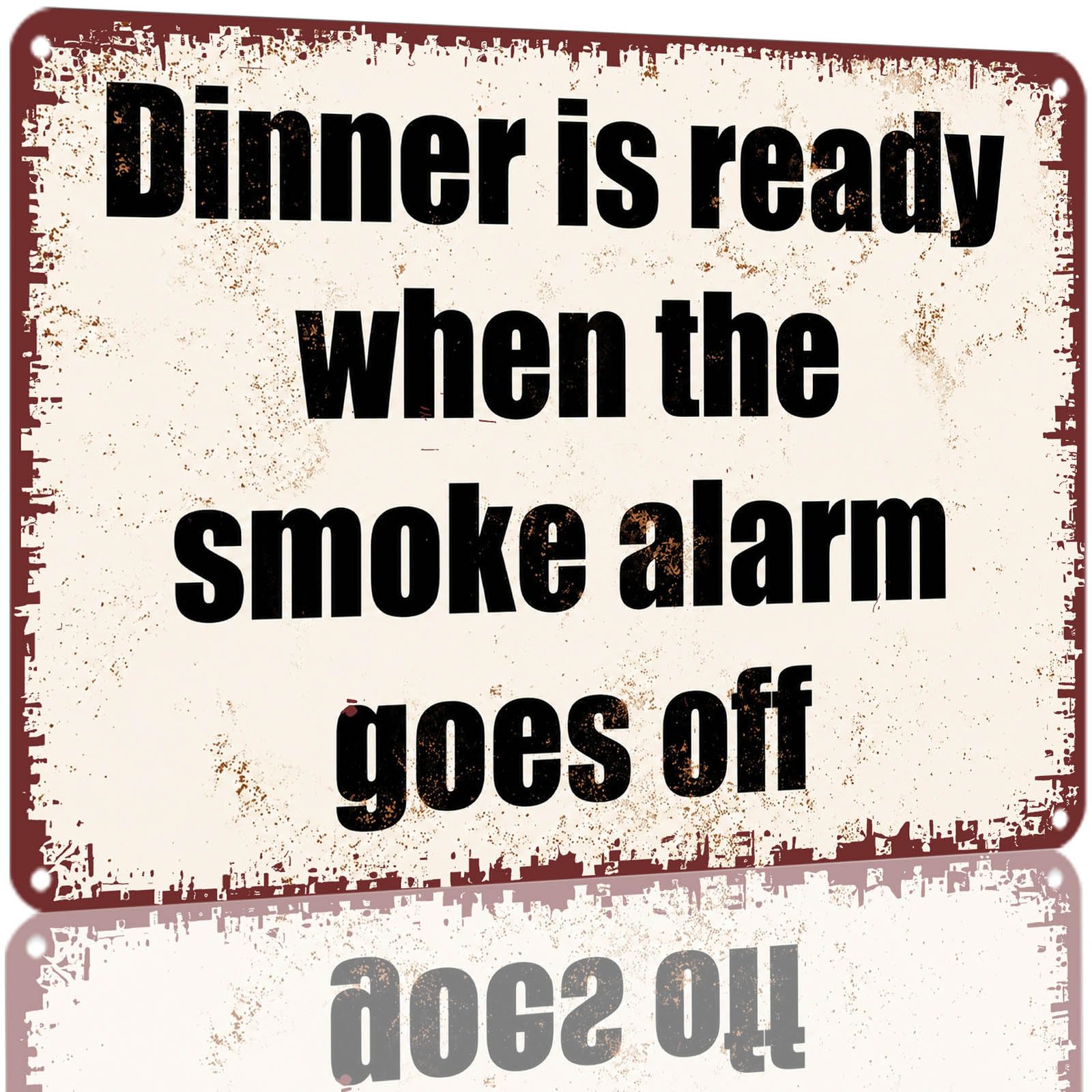 Kwqdozf As Pic 8X12 Inch Aluminum Metal Tin Sign Dinner Is Ready When Thealarm Goes Off Wa