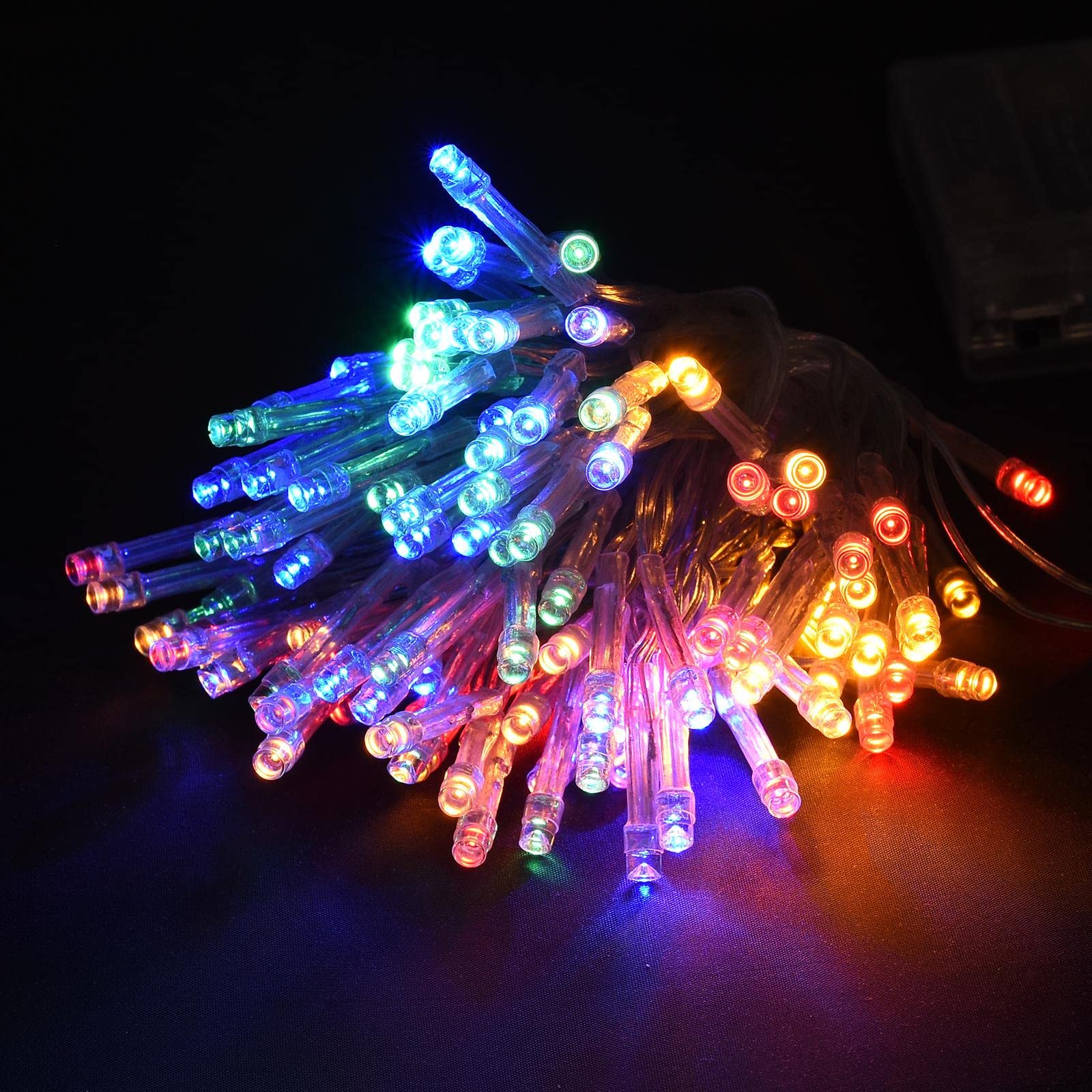 ALBERT AUSTIN Indoor Battery Operated LED Lights, Fairy Lights for Bedroom, Battery Fairy Lights, Christmas Decorations, Battery Operated Lights, Table Decorations (Multicoloured, 100)