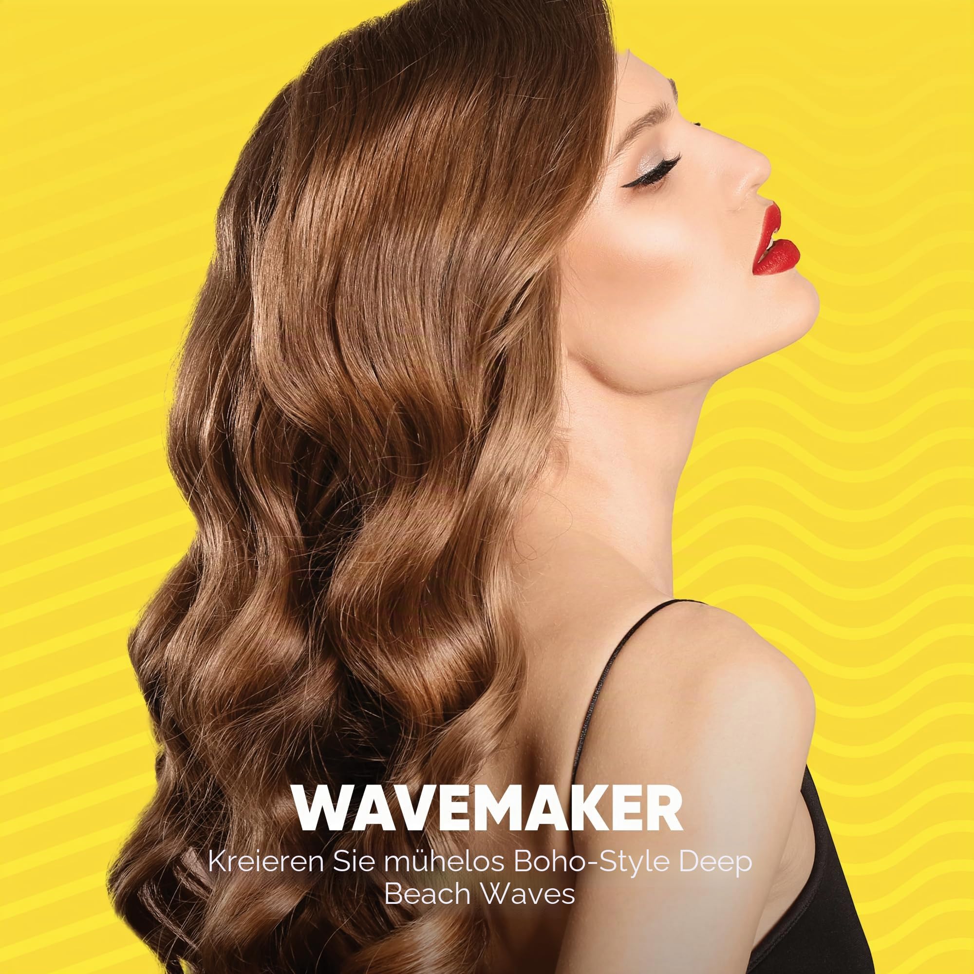SBB Wavemaker Triple Barrel Haarwaver – Keramik Beach-Waver, Lockenstab, Styler für tiefe Mermaid Beach-Waves für kurze, mittellange und lange Haartypen, Leichtgewichtig mit hitzebeständigem Handschuh