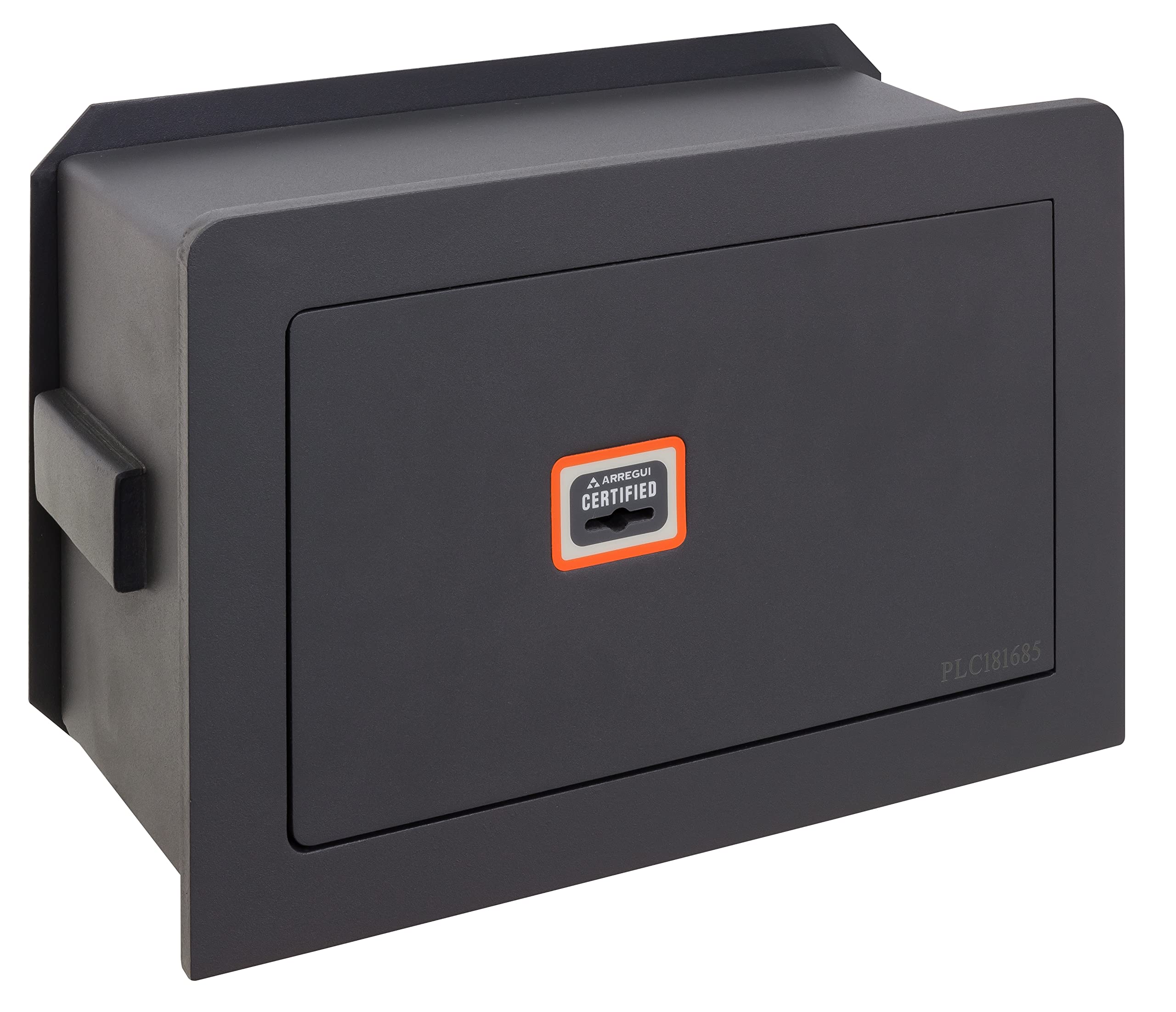 ARREGUI Plus C 181310 Caja fuerte de empotrar a pared con cerradura certificada de llave | Caja de Seguridad para casa y hogar | Fundo extensible | Fácil de instalar | 21 x 32 x 15/22 cm | 4 a 8 L