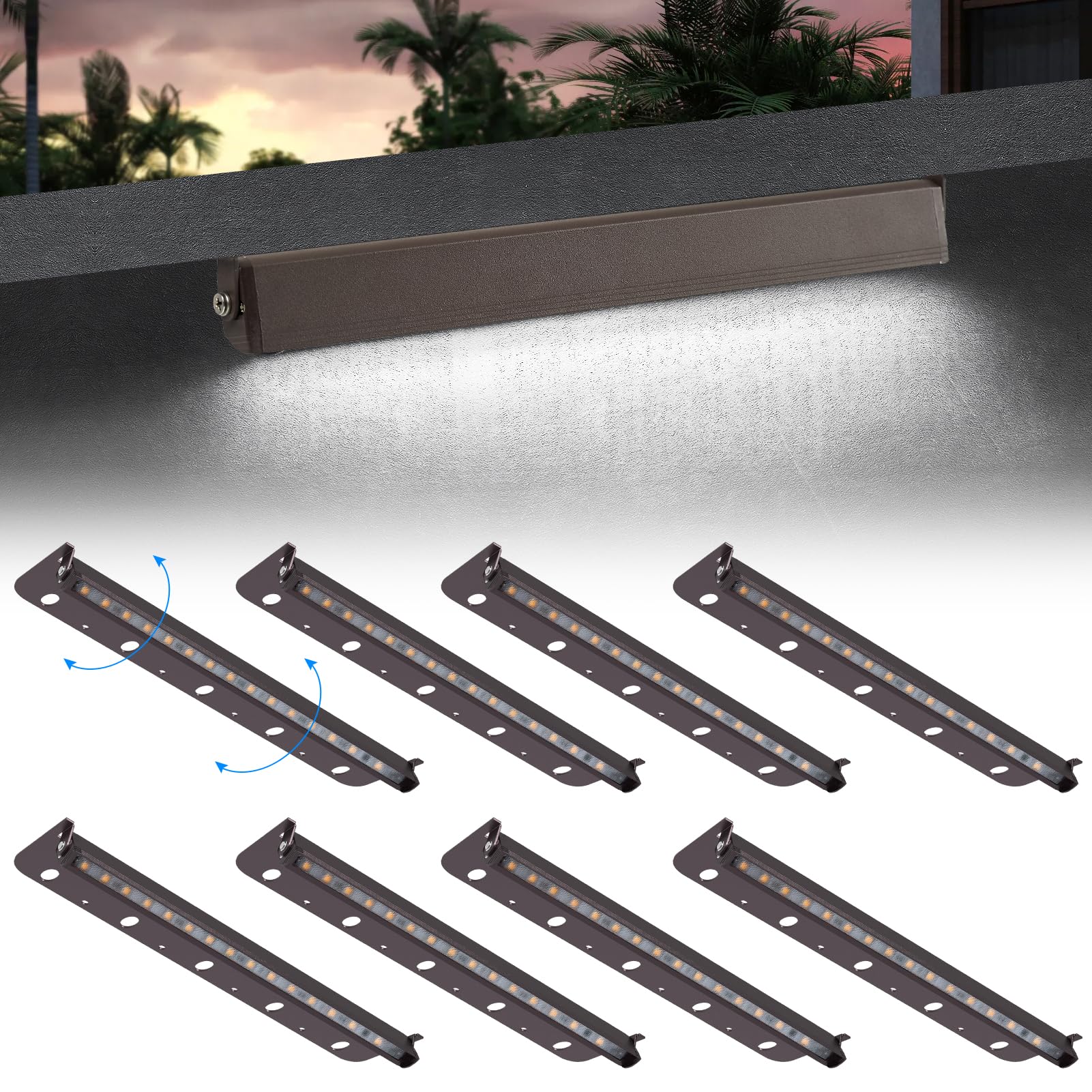 8-Packs 5W 12inch LED Hardscape Paver Lighting,12V AC/DC Low Voltage Retaining Wall Lights,LED Landscape Lighting,5000K Daylight White Outdoor Step Light,50,000 Hours Lifespan