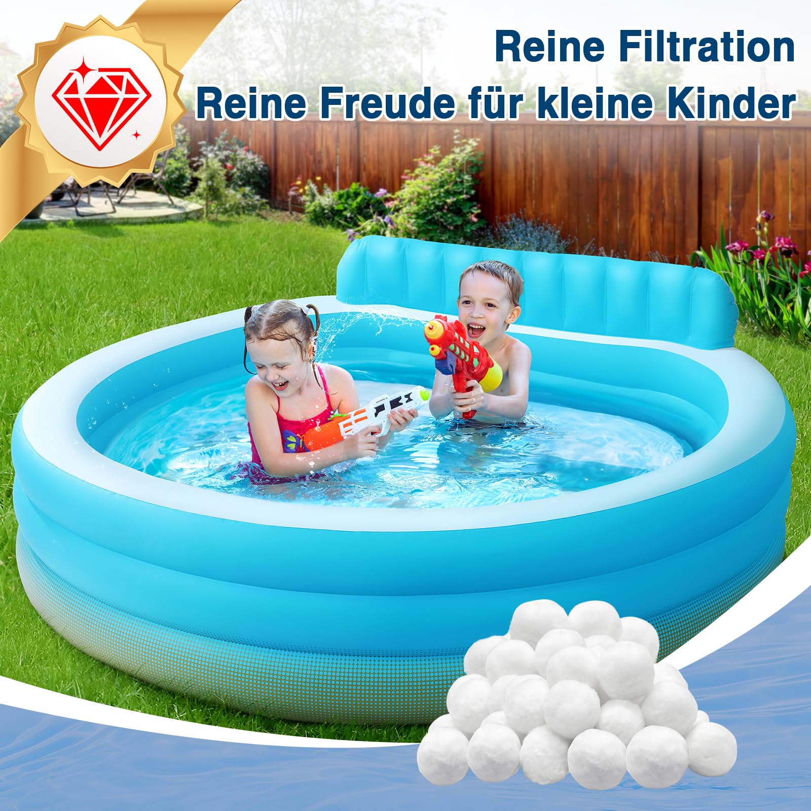 Halatool Filterbälle Pool 1460g - Filterbälle Für Sandfilteranlagen, Wiederverwendbar, Hocheffizient, Ersetzt 50 kg Filtersand, Für Pool, Schwimmbad, Filterpumpe, Aquarium