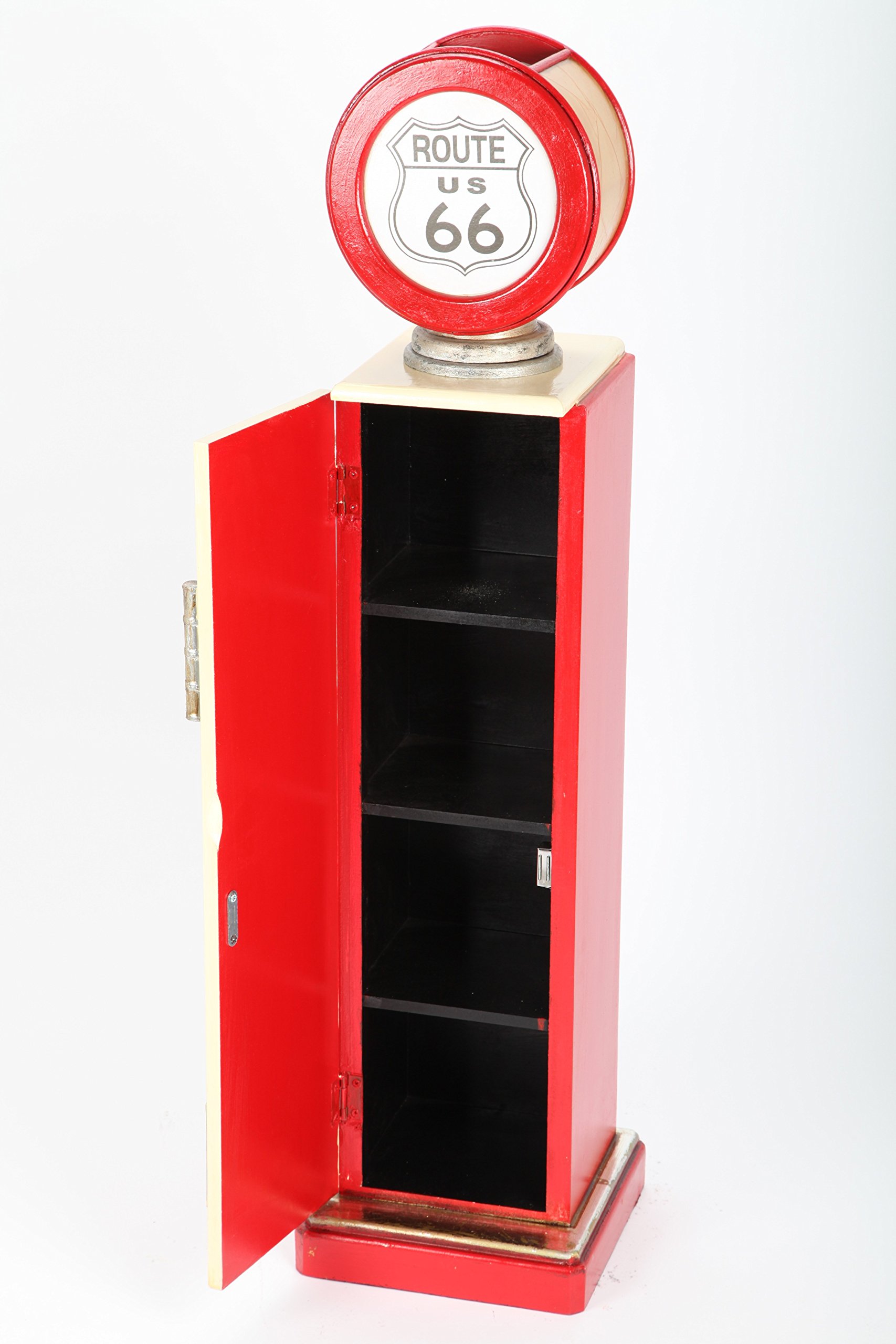 Mobiletto Porta CD, Aspetto retrò, a Forma di Pompa di Benzina, con Luce