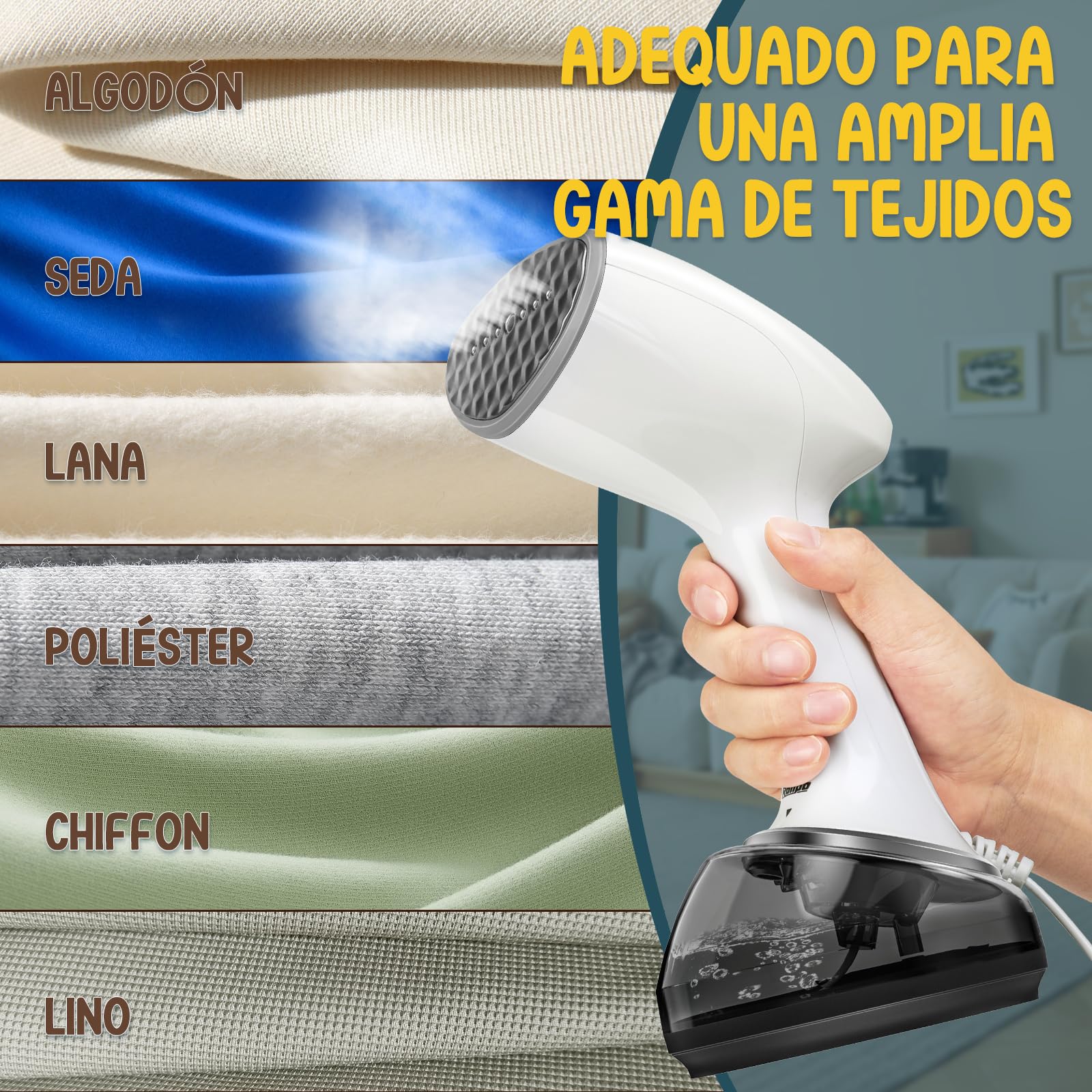 Rolipo Plancha Vertical Vapor 1700W con 360ml, Plancha de Viaje Portátil y Compacta, Ideal para Hogar, Oficina y Viajes