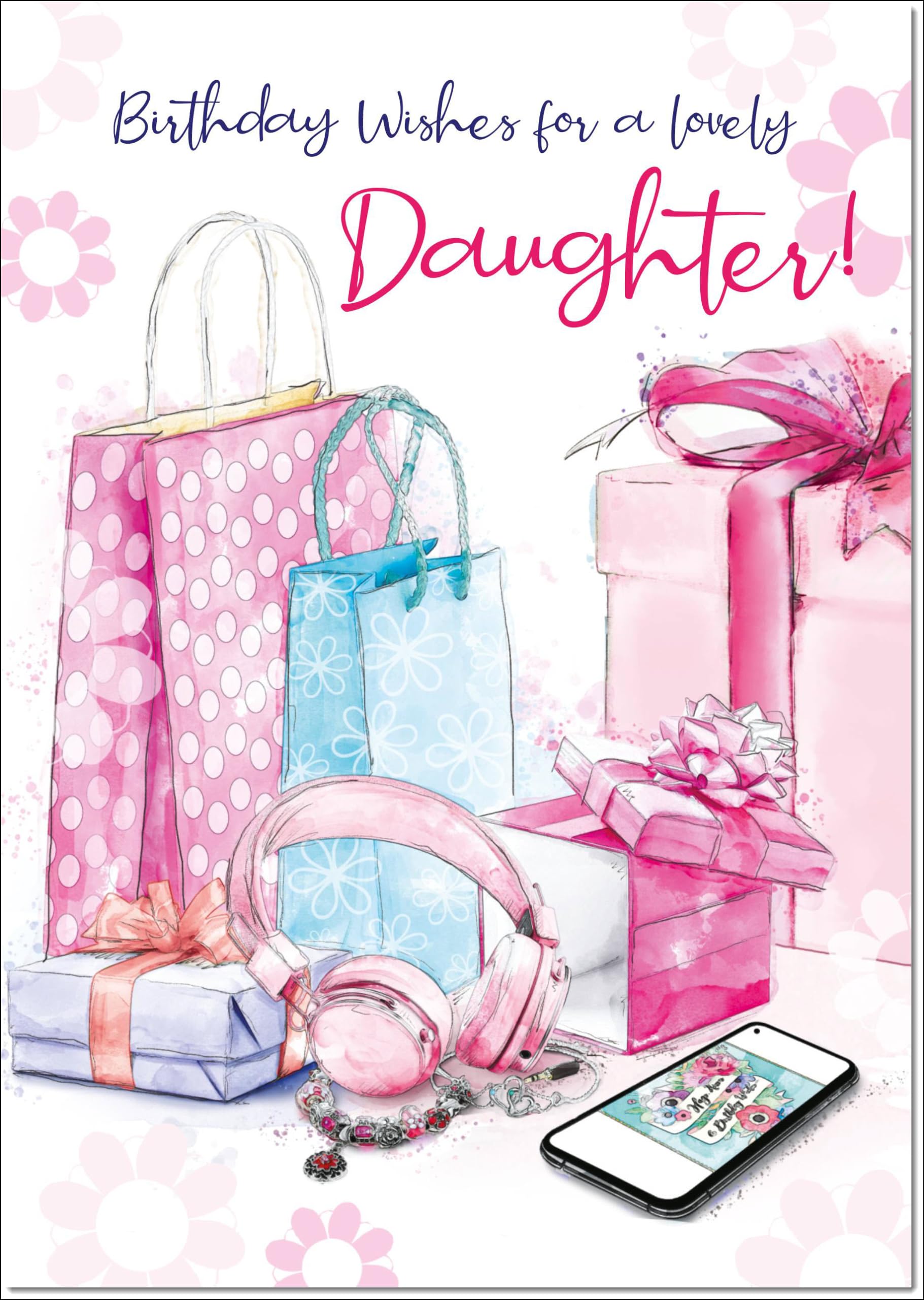 doodlecards Daughter Birthday Card Present Pile Large A4 Size with Plain Envelope — image 1