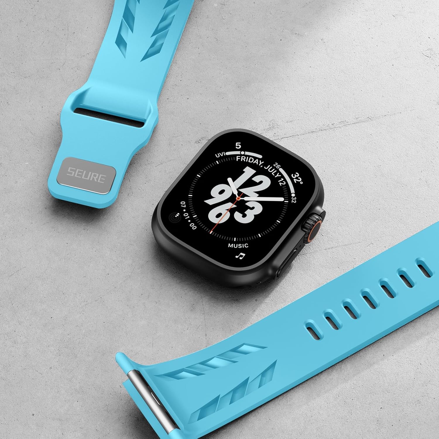 Sports Silicone Band Compatible with Apple Watch Ultra 3/2/1 49mm Bands for Men,Luxury Supercar Rubber Strap for iWatch Series 11/10 46mm, 9/8/7 45mm, SE2/SE 6/5/4 44mm, 3/2/1 42mm - Image 5