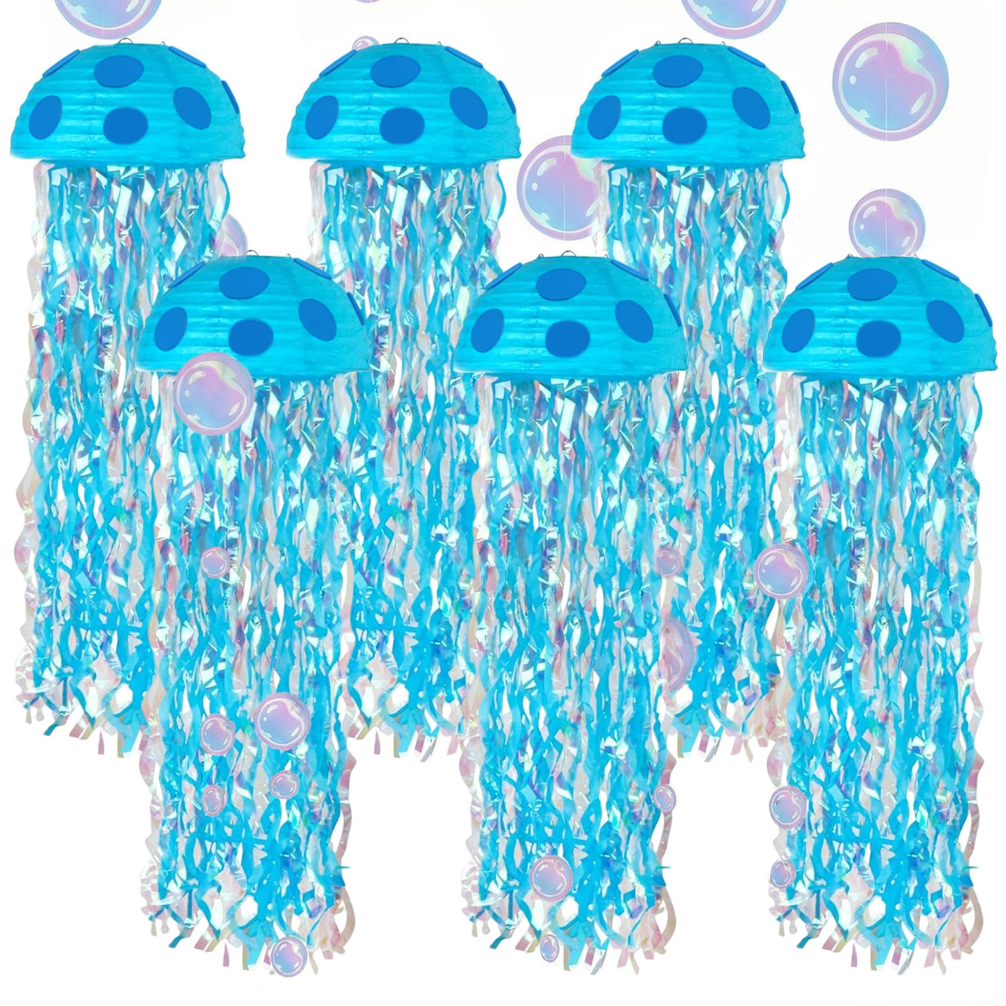 Décorations de fête sous la mer pour anniversaire sirène et baptême | Lot de 18 pièces bleu océan